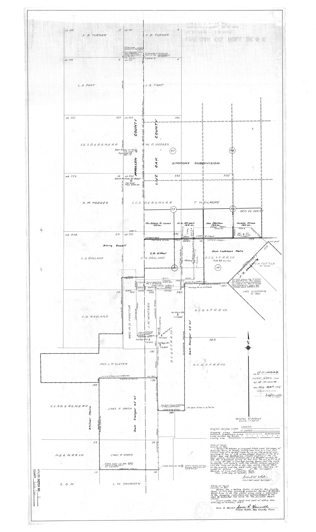 6634, Live Oak County Rolled Sketch 6, General Map Collection