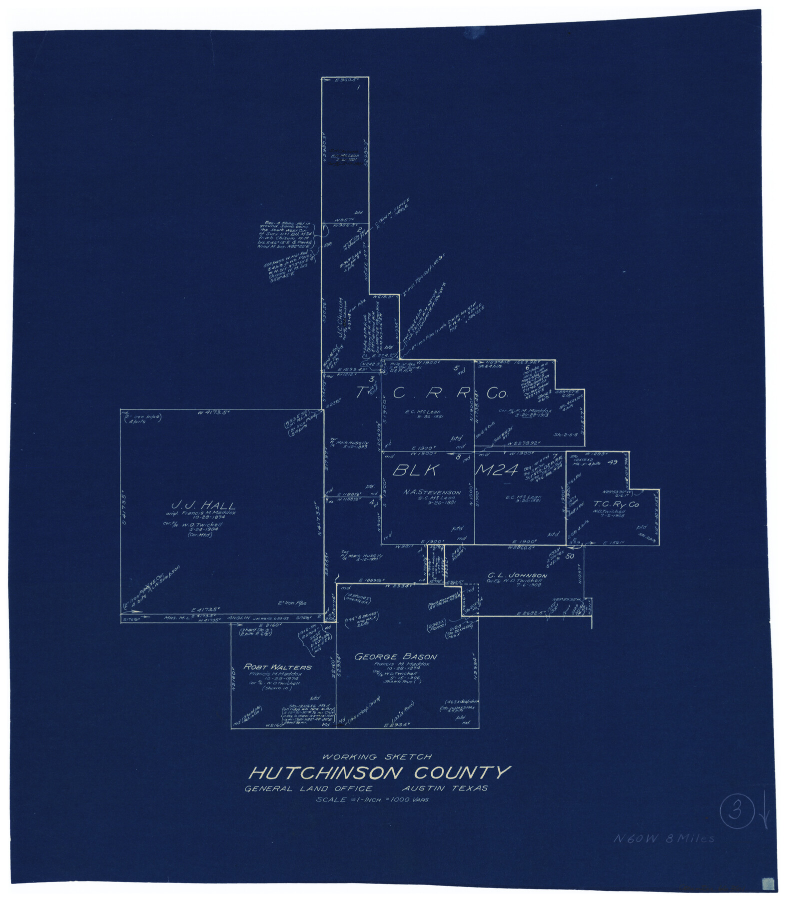 66361, Hutchinson County Working Sketch 3, General Map Collection