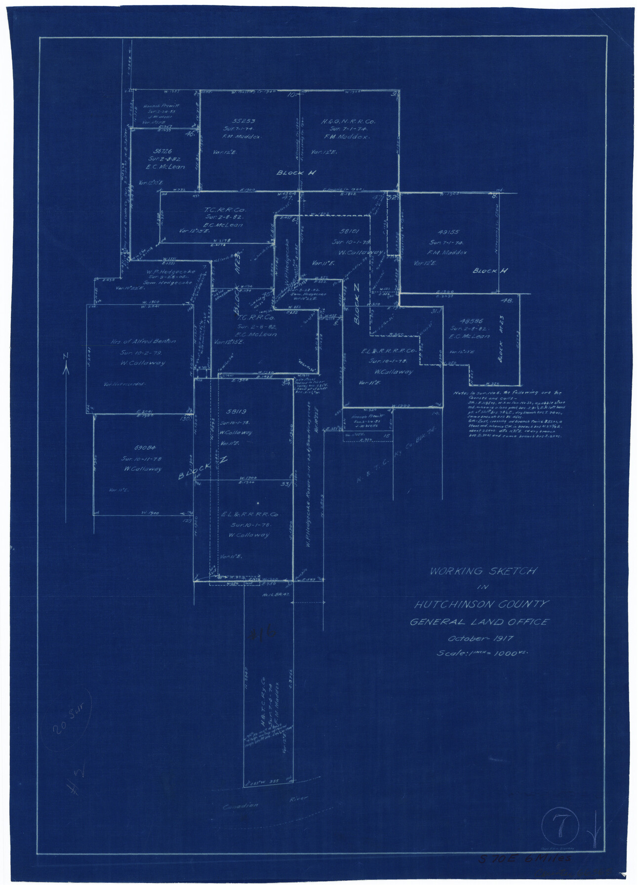 66365, Hutchinson County Working Sketch 7, General Map Collection