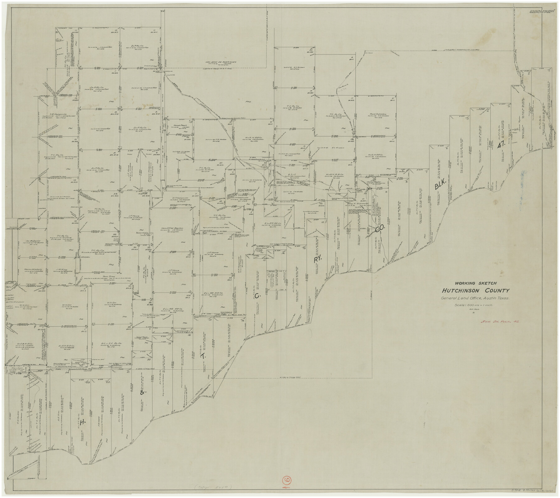 66367, Hutchinson County Working Sketch 9, General Map Collection