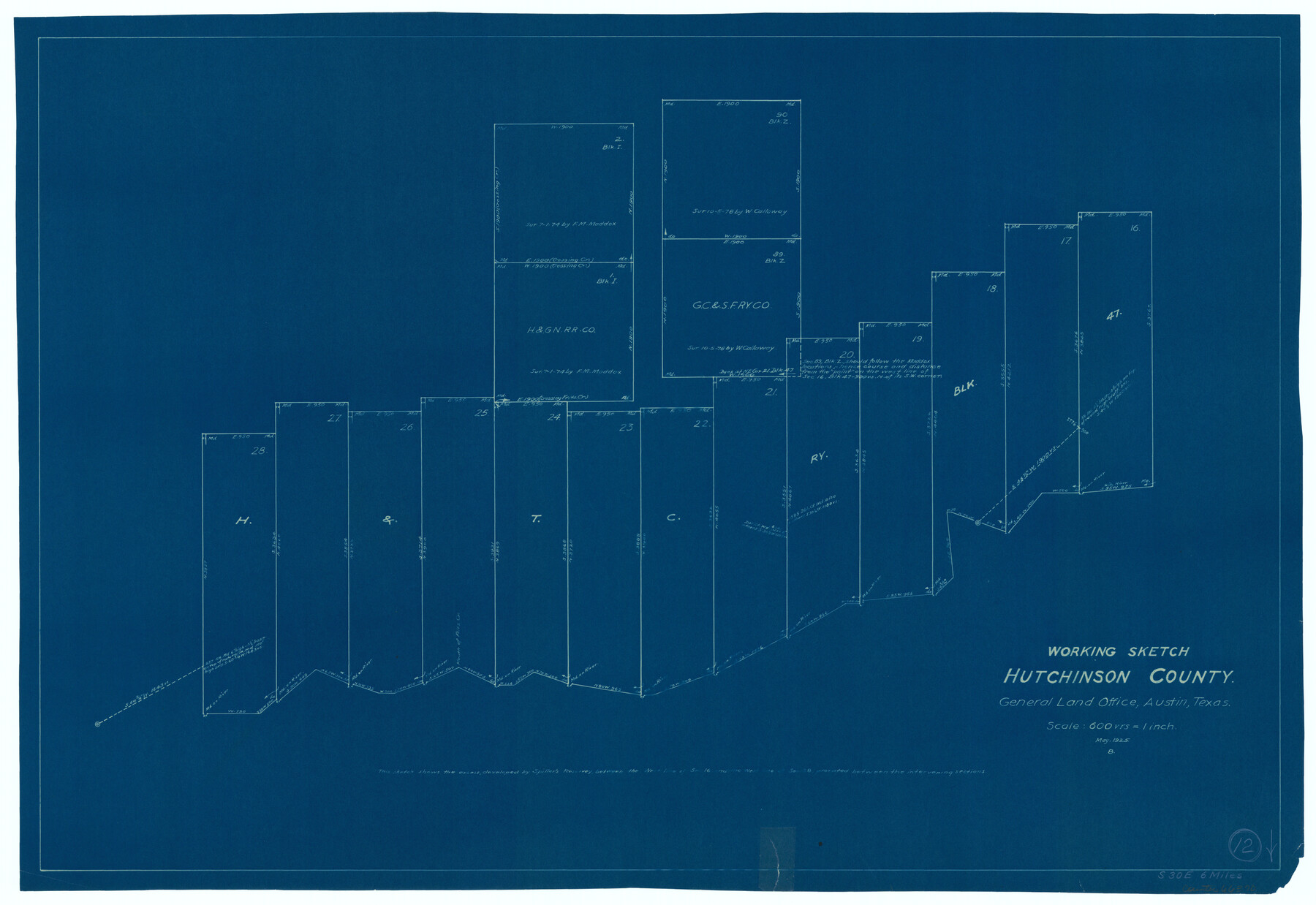 66370, Hutchinson County Working Sketch 12, General Map Collection