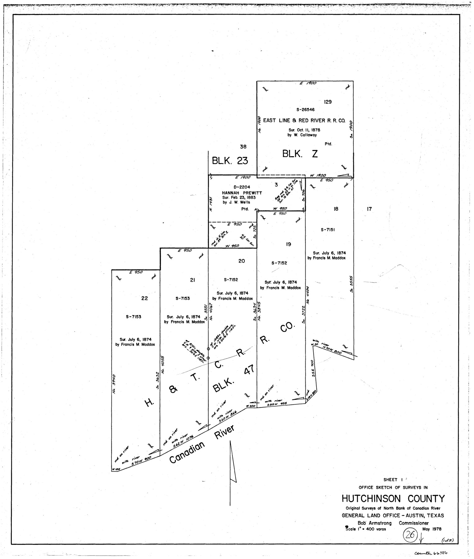 66386, Hutchinson County Working Sketch 26, General Map Collection