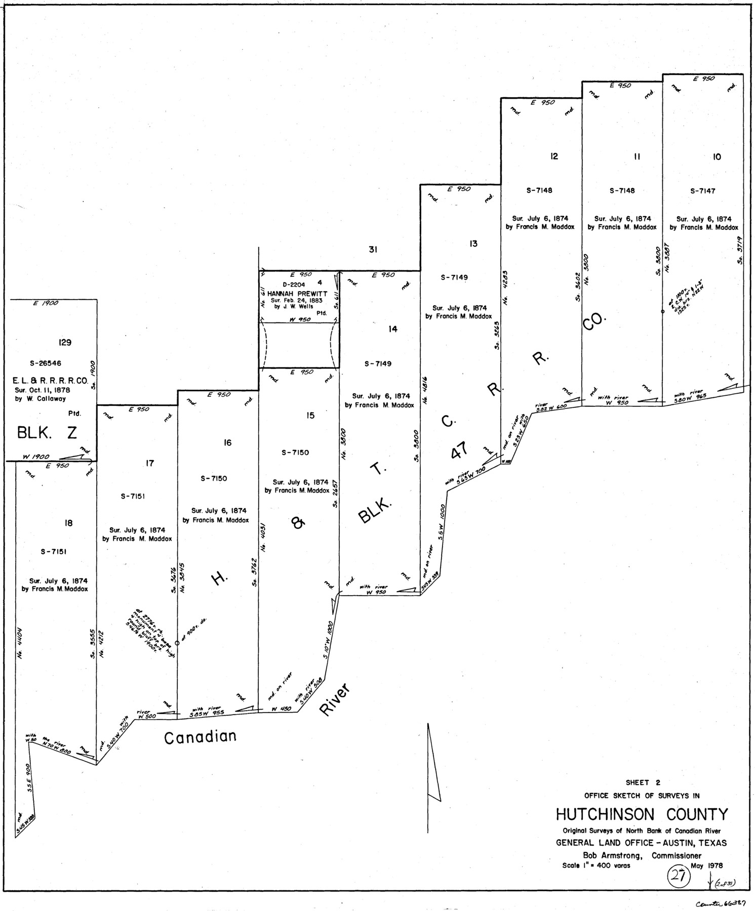 66387, Hutchinson County Working Sketch 27, General Map Collection