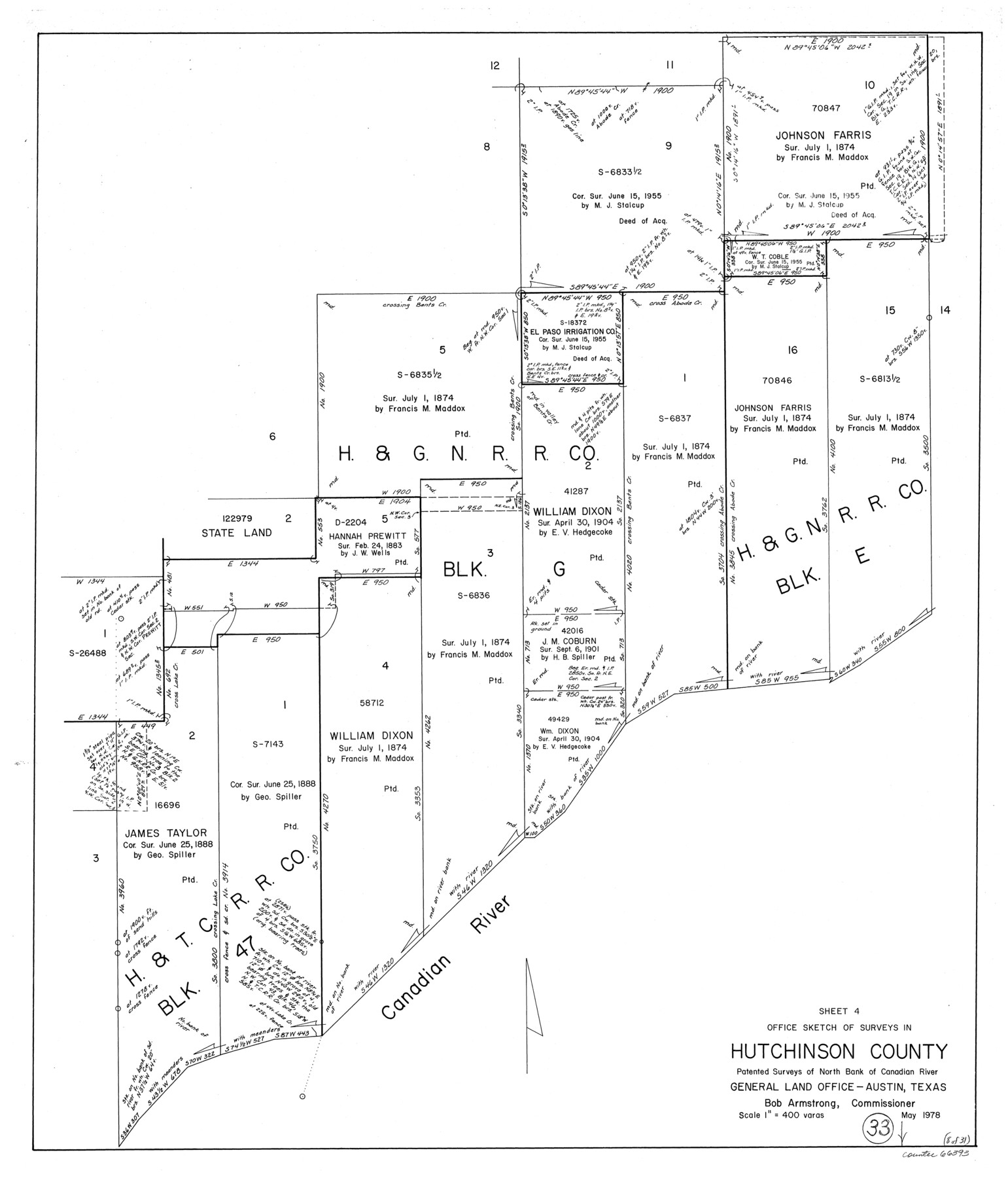 66393, Hutchinson County Working Sketch 33, General Map Collection