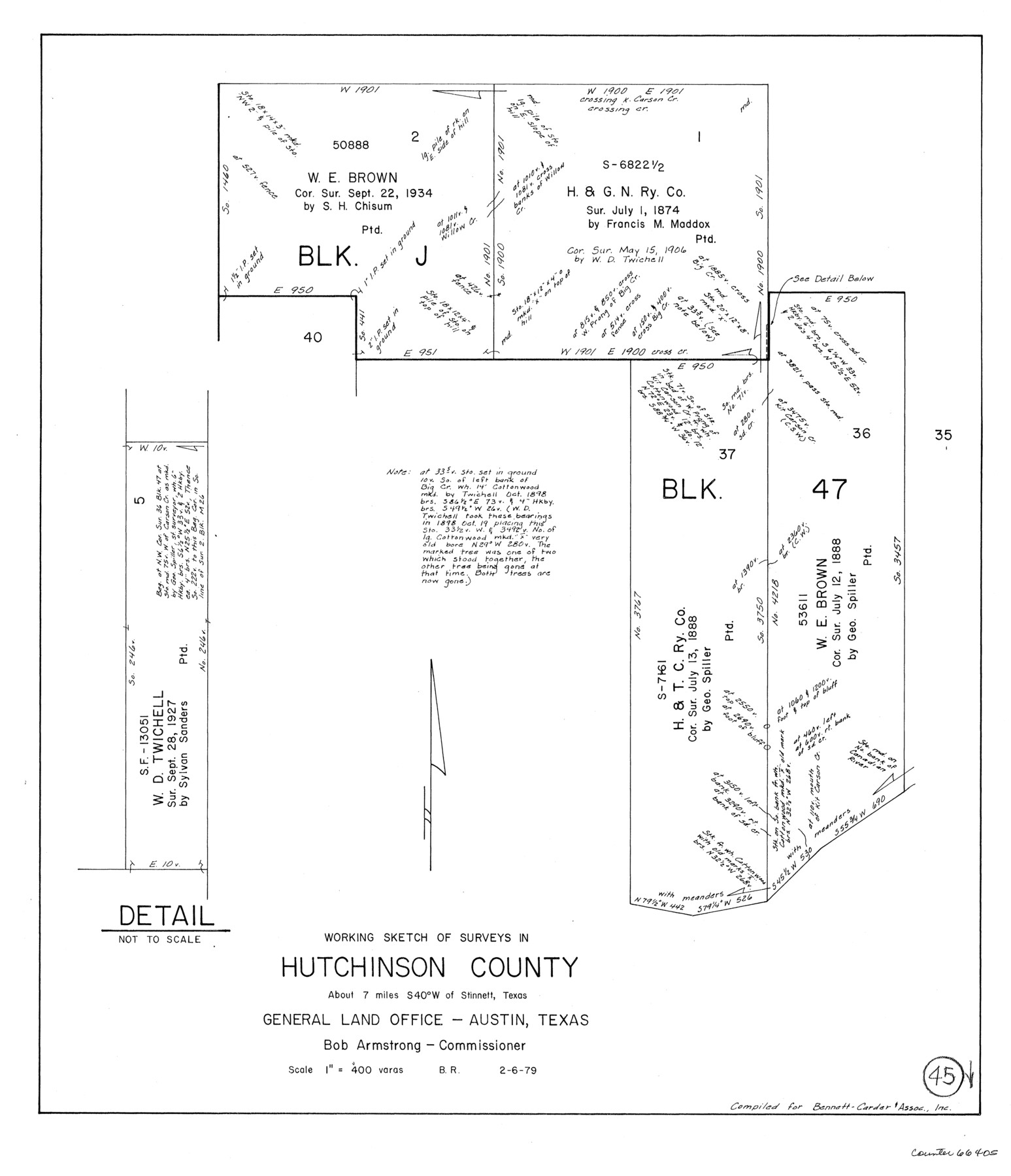 66405, Hutchinson County Working Sketch 45, General Map Collection