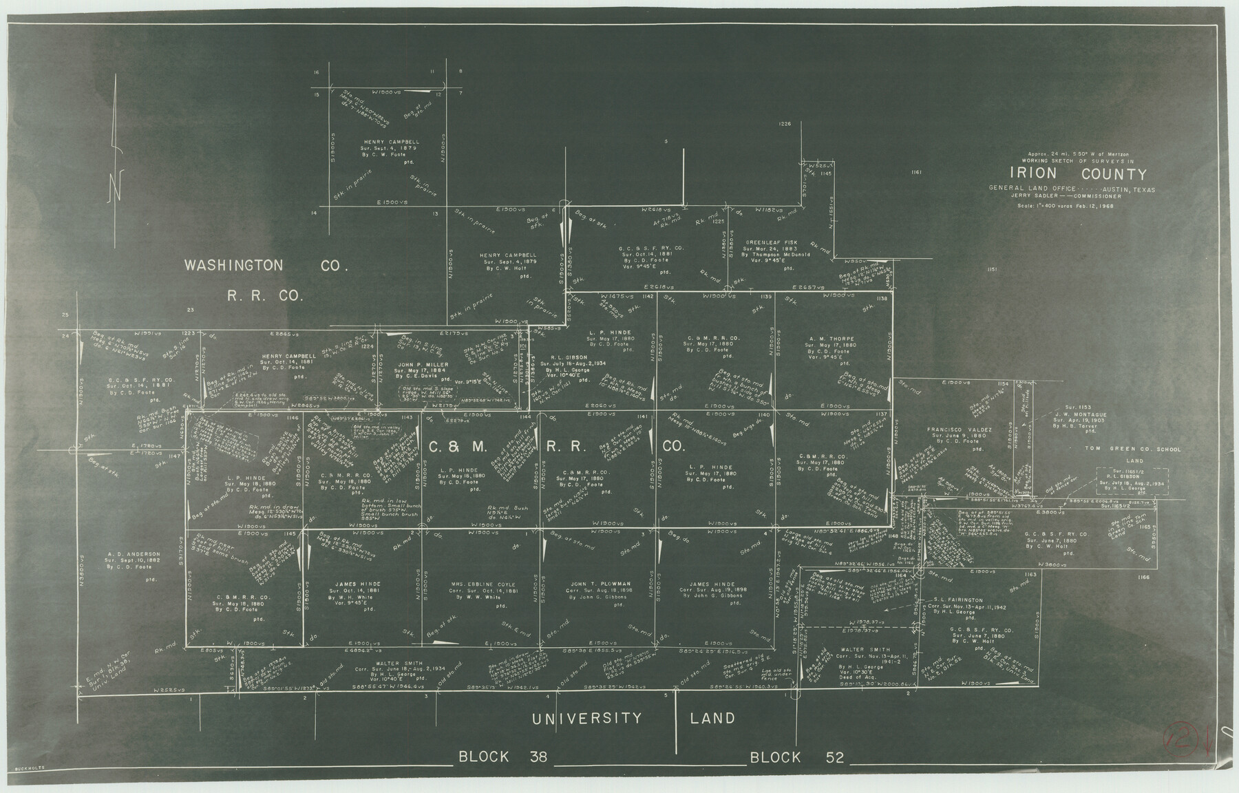 66421, Irion County Working Sketch 12, General Map Collection