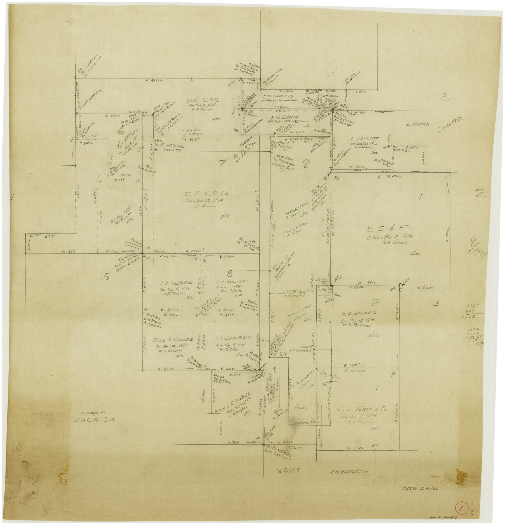66427, Jack County Working Sketch 1, General Map Collection