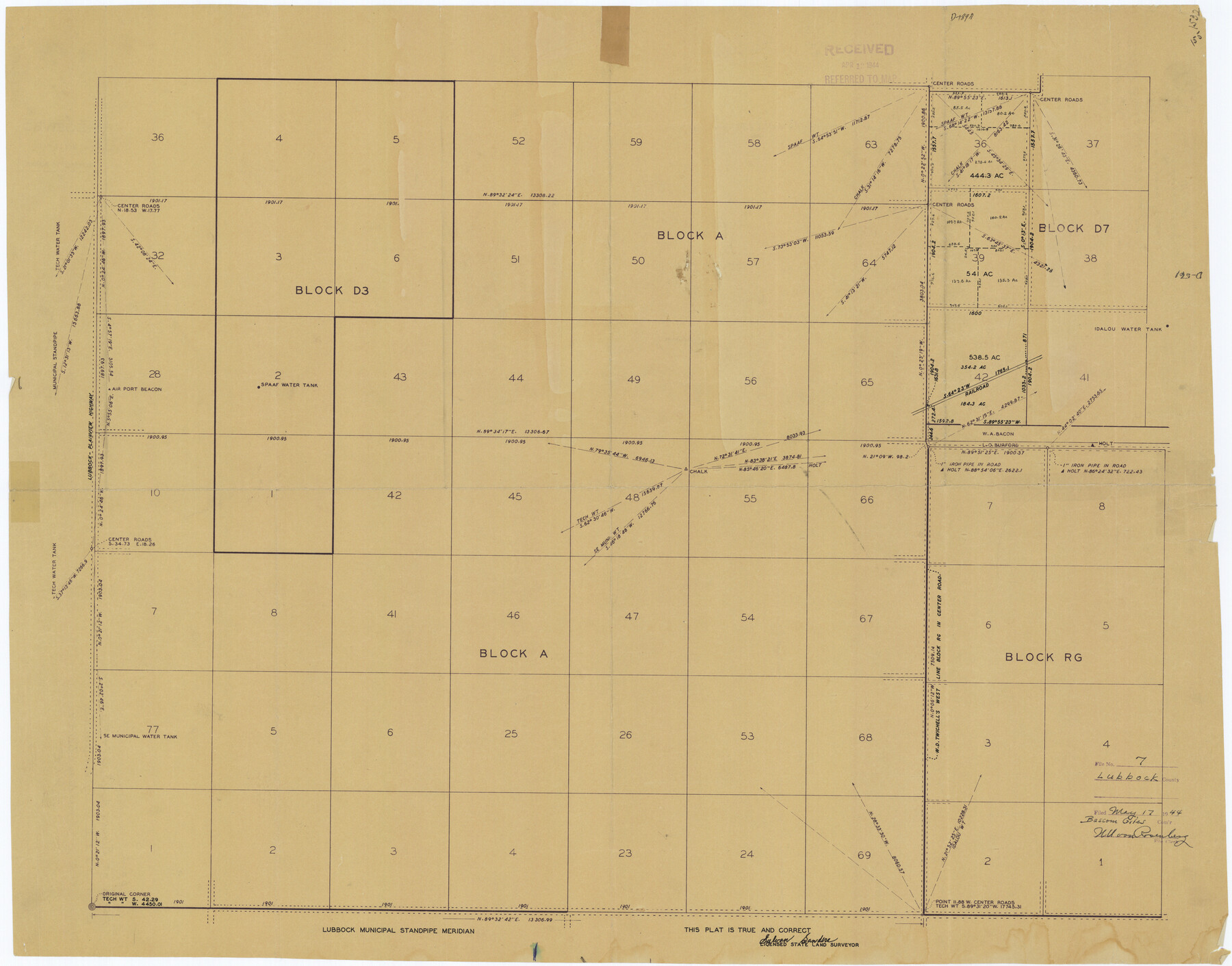 6643, Lubbock County Rolled Sketch 7, General Map Collection