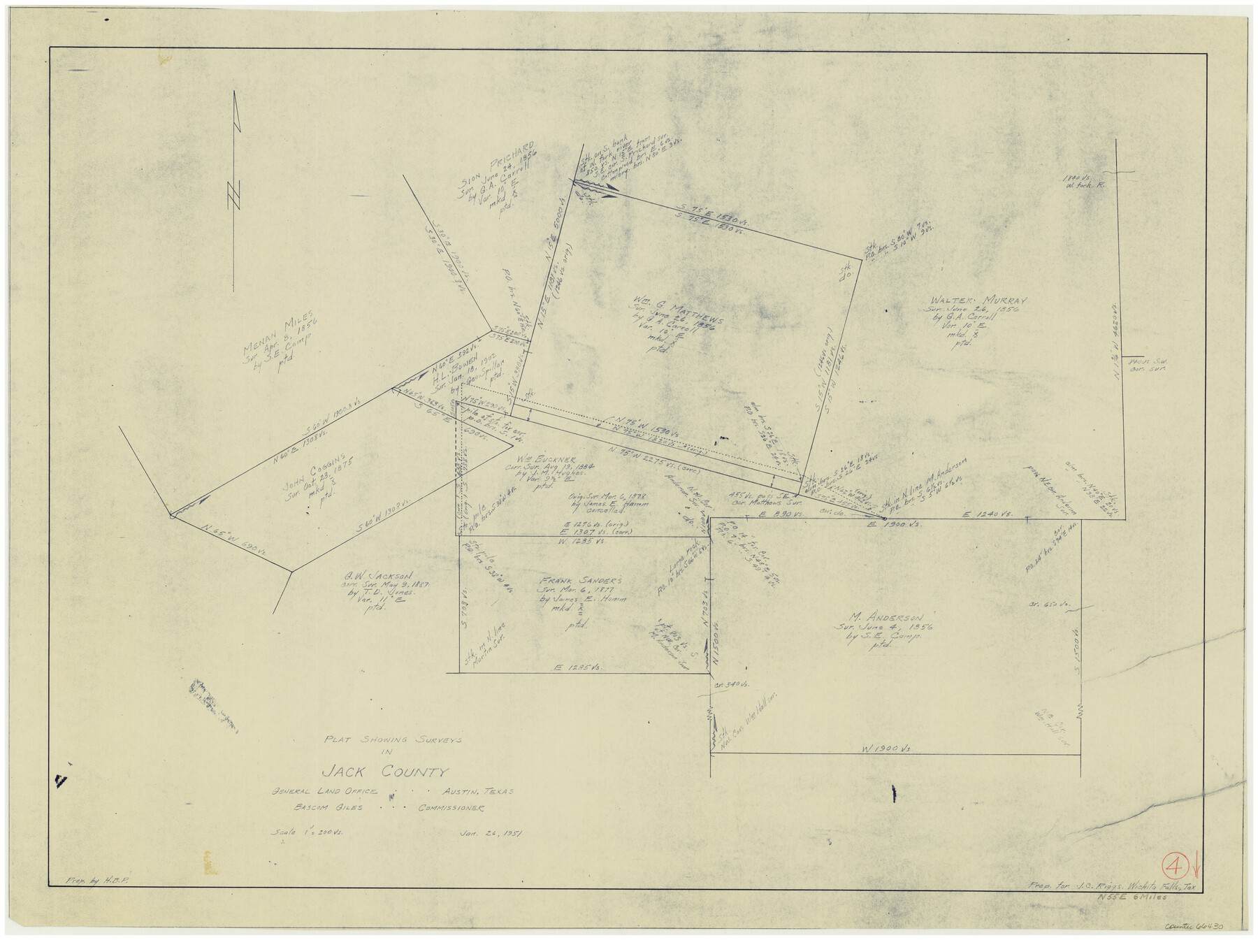 66430, Jack County Working Sketch 4, General Map Collection