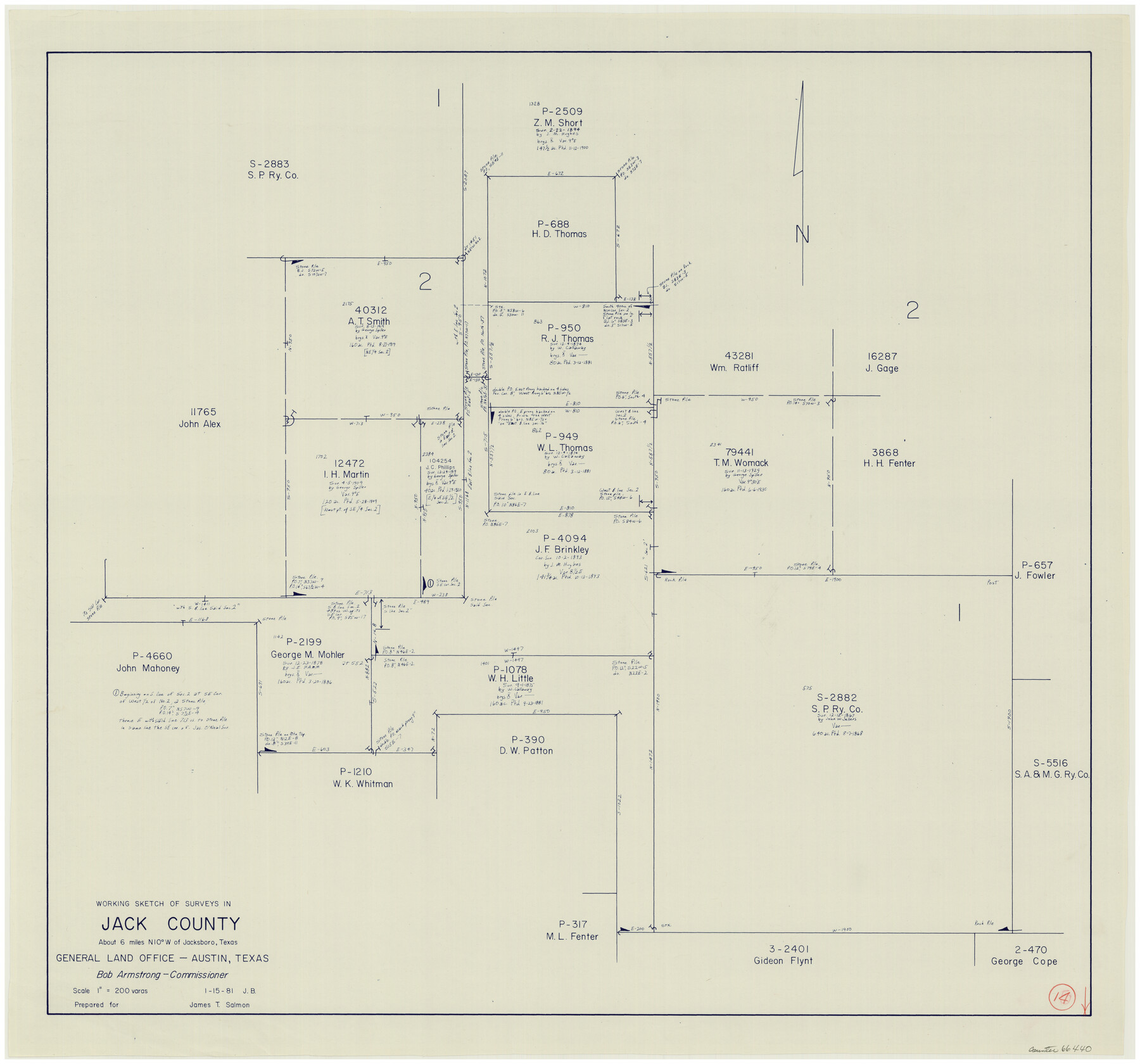 66440, Jack County Working Sketch 14, General Map Collection