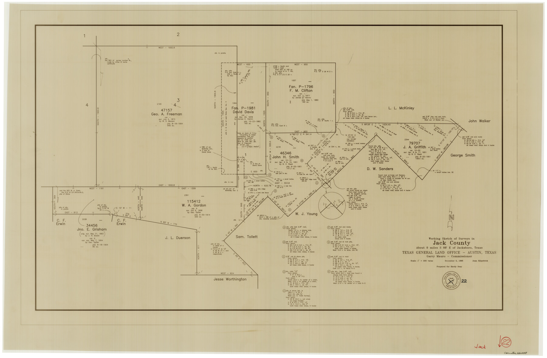 66448, Jack County Working Sketch 22, General Map Collection