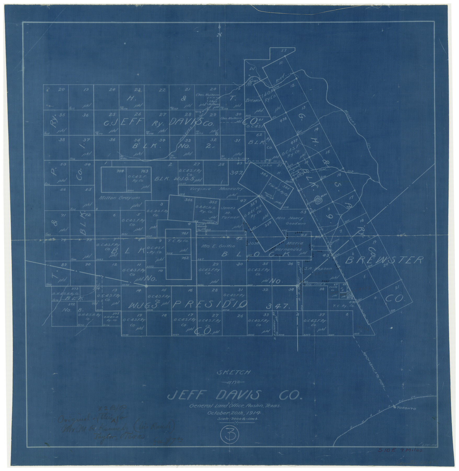 66498, Jeff Davis County Working Sketch 3, General Map Collection