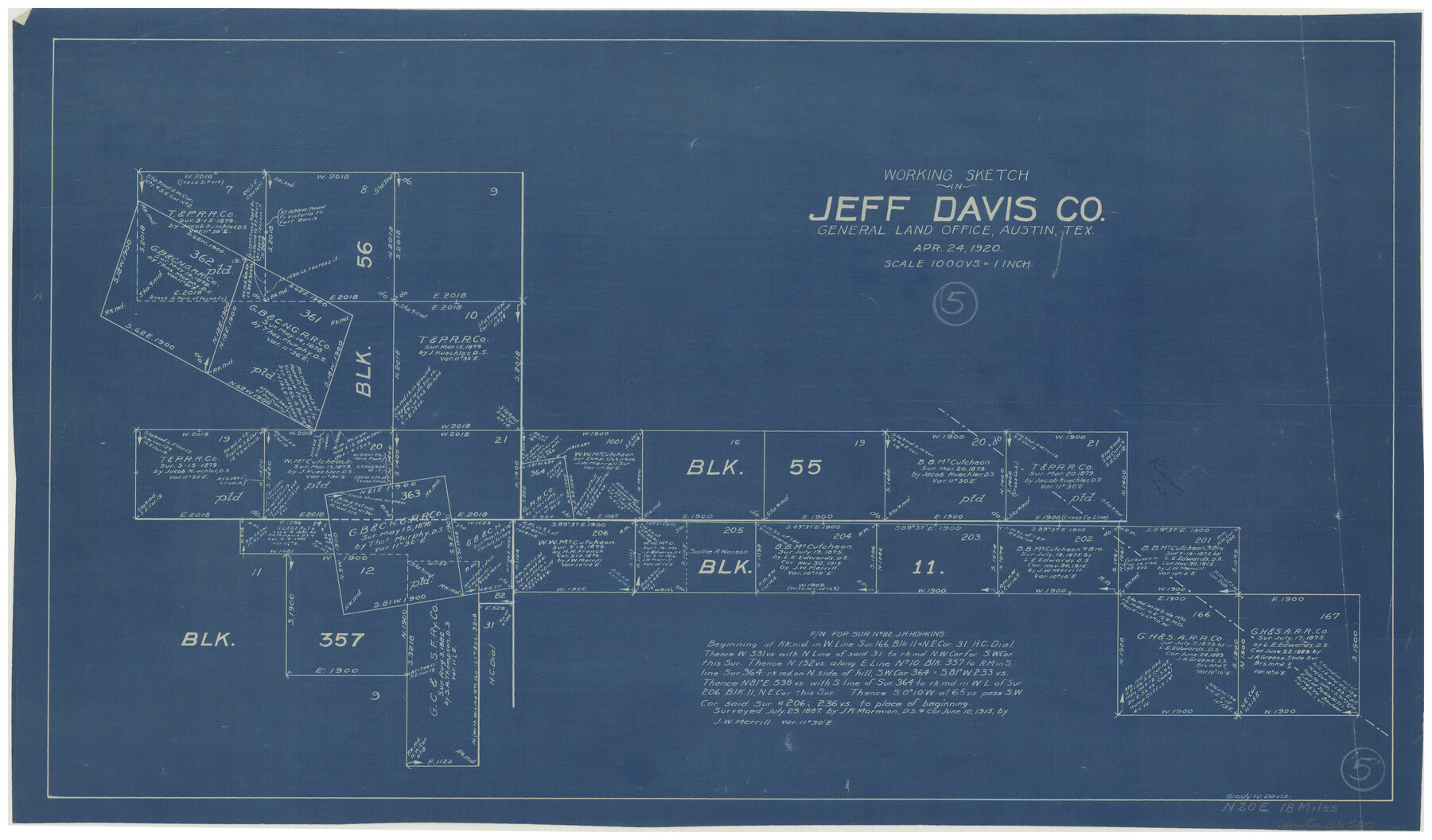 66500, Jeff Davis County Working Sketch 5, General Map Collection