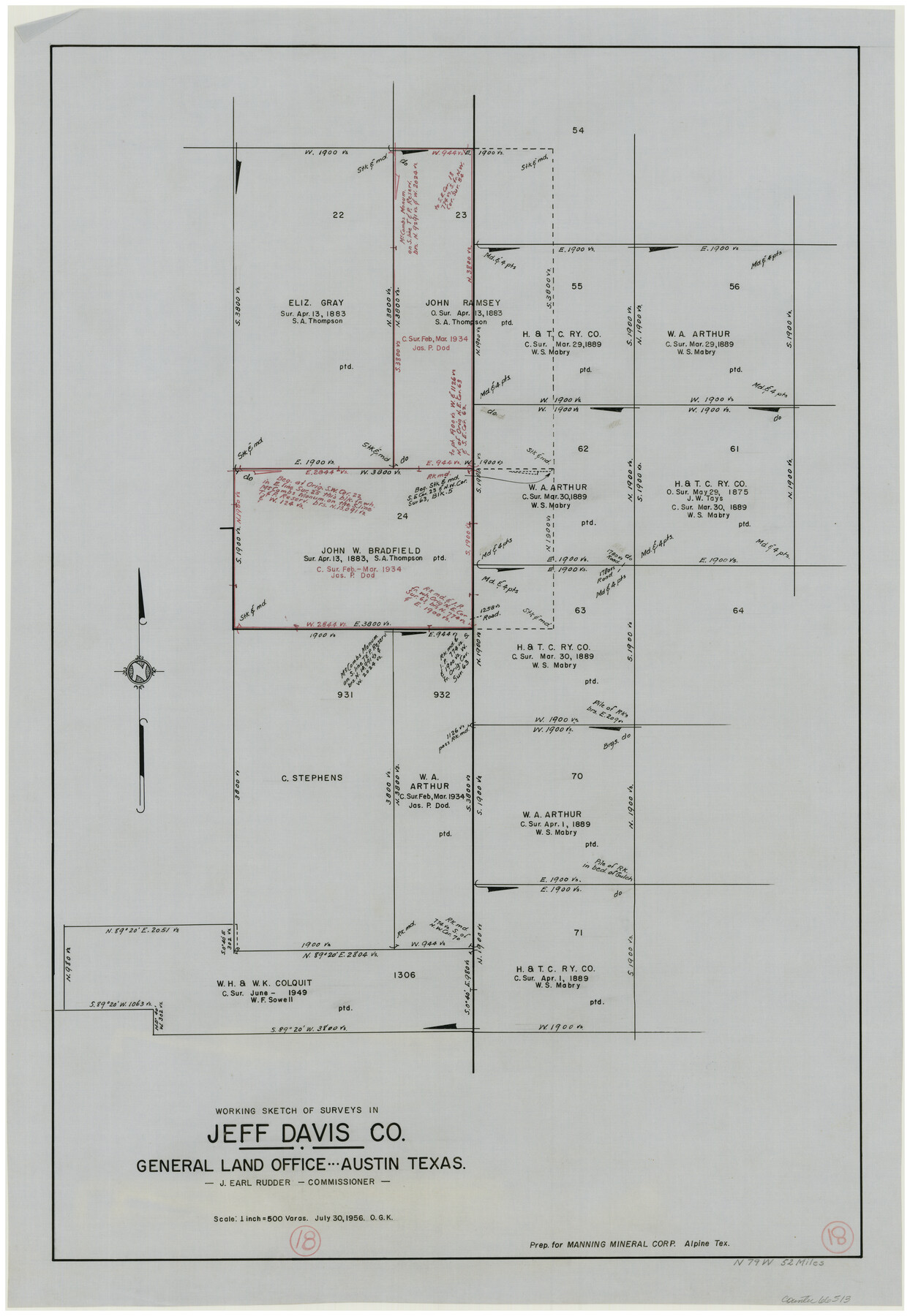 66513, Jeff Davis County Working Sketch 18, General Map Collection