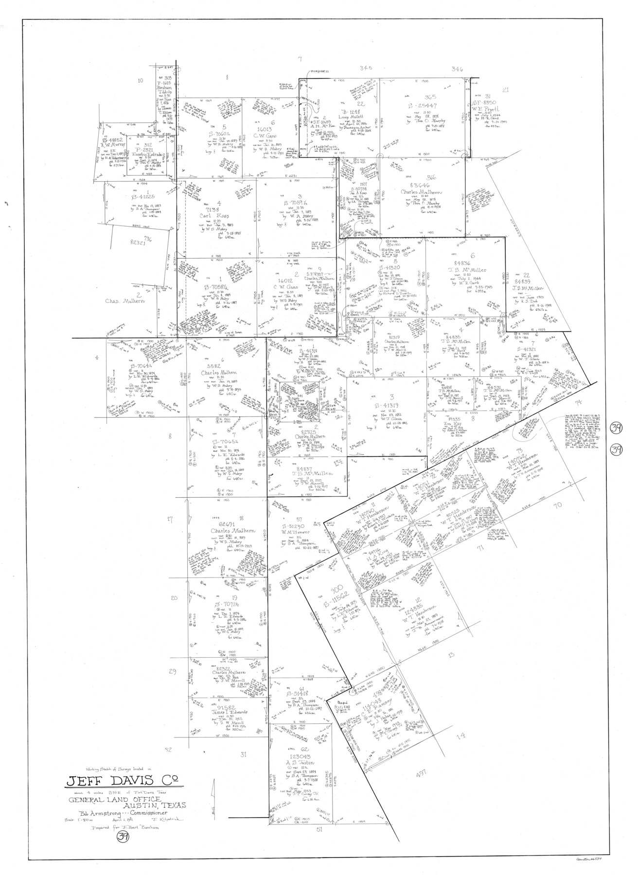 66534, Jeff Davis County Working Sketch 39, General Map Collection