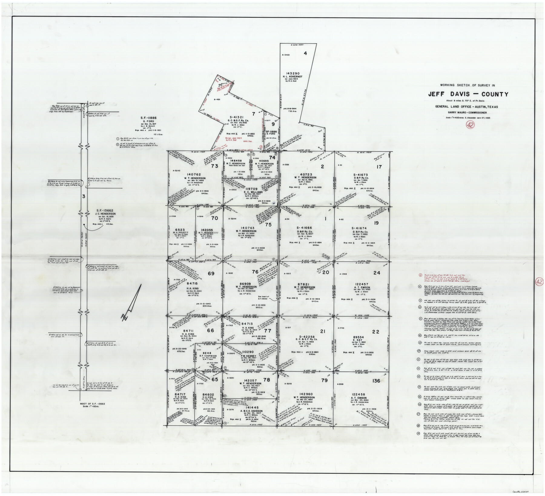 66537, Jeff Davis County Working Sketch 42, General Map Collection