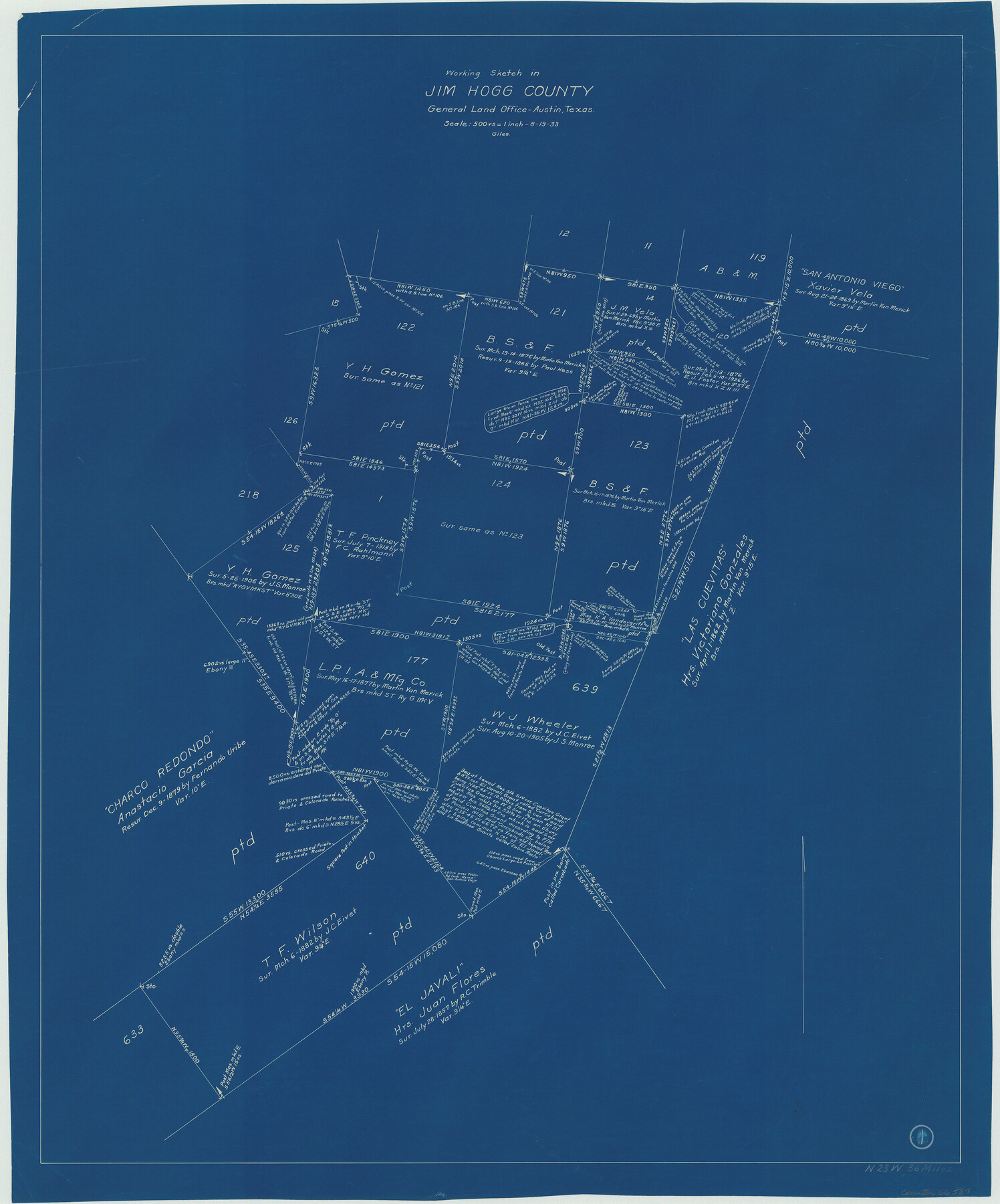 66587, Jim Hogg County Working Sketch 1, General Map Collection