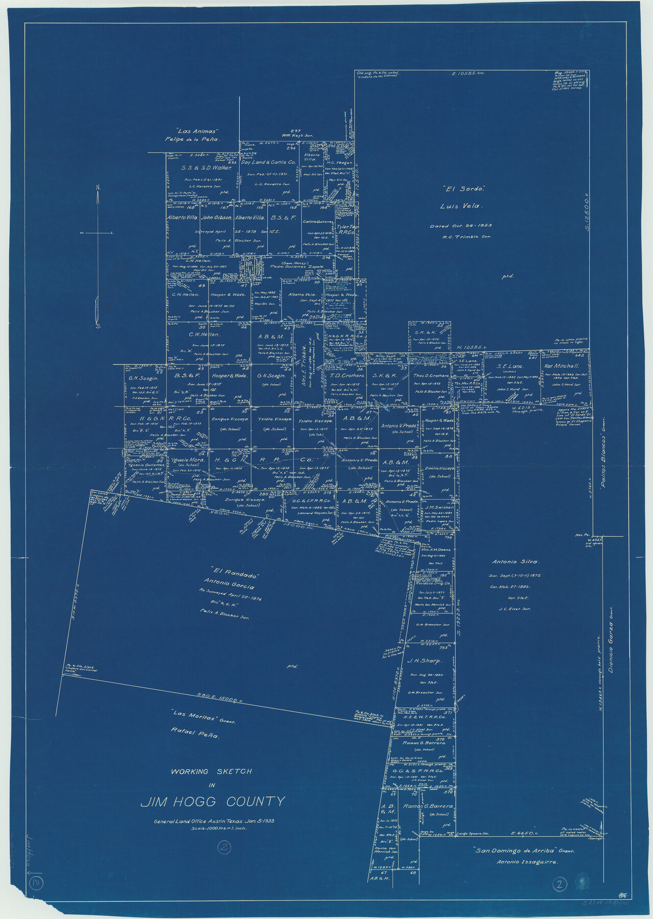 66588, Jim Hogg County Working Sketch 2, General Map Collection