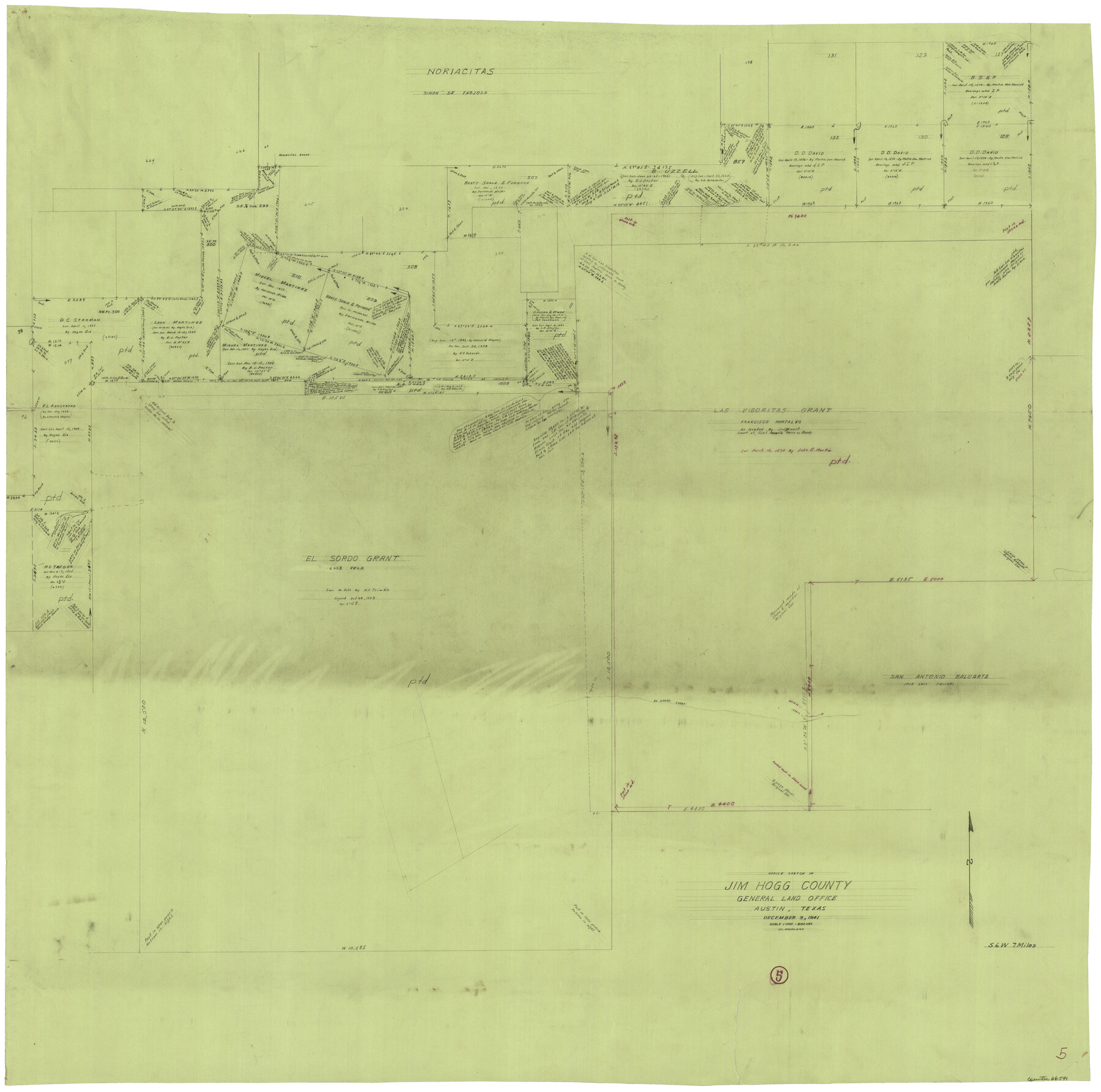 66591, Jim Hogg County Working Sketch 5, General Map Collection
