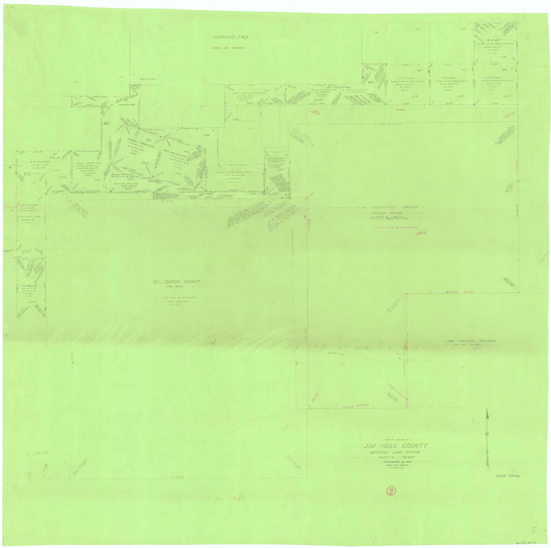 66591, Jim Hogg County Working Sketch 5, General Map Collection