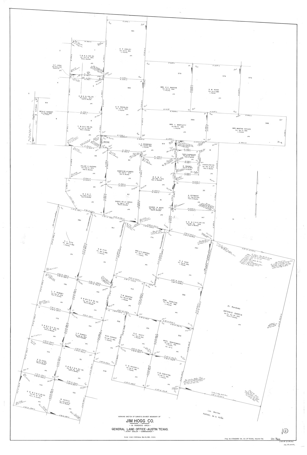 66592, Jim Hogg County Working Sketch 6, General Map Collection