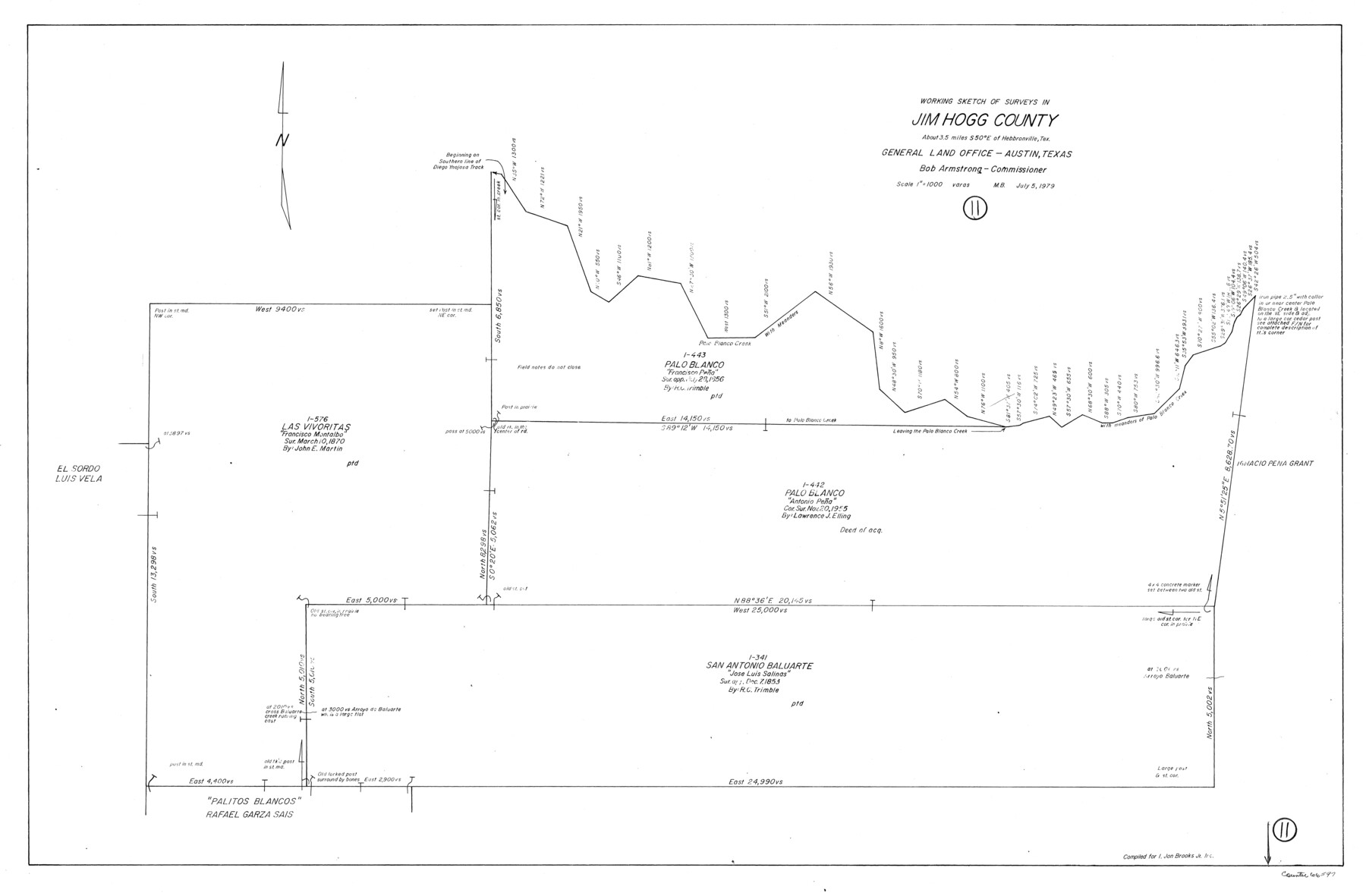 66597, Jim Hogg County Working Sketch 11, General Map Collection