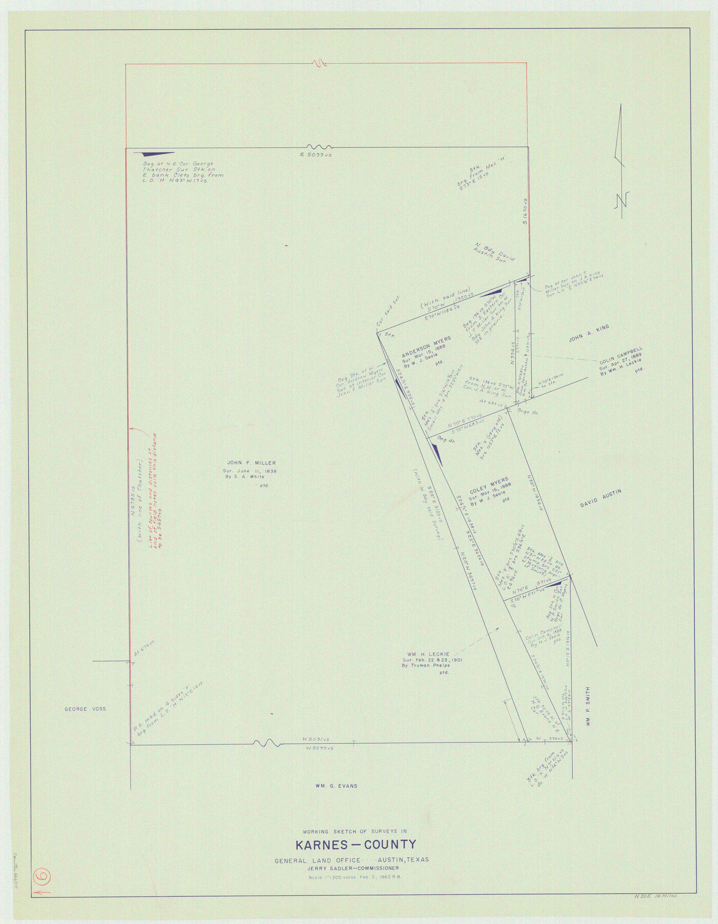 66657, Karnes County Working Sketch 9, General Map Collection