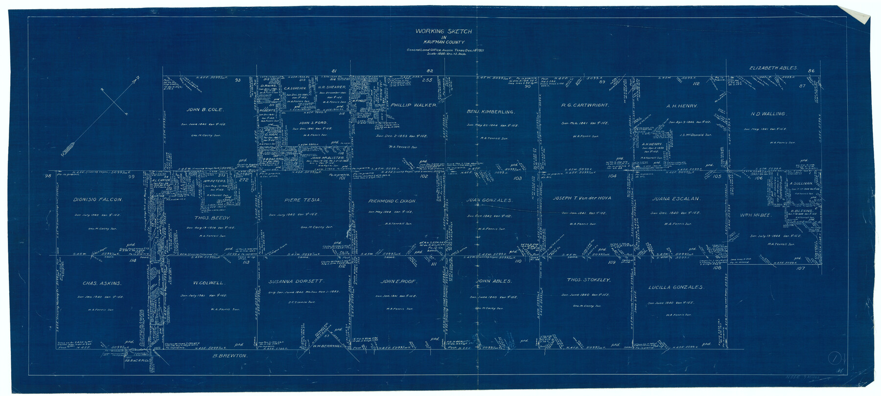 66664, Kaufman County Working Sketch 1, General Map Collection