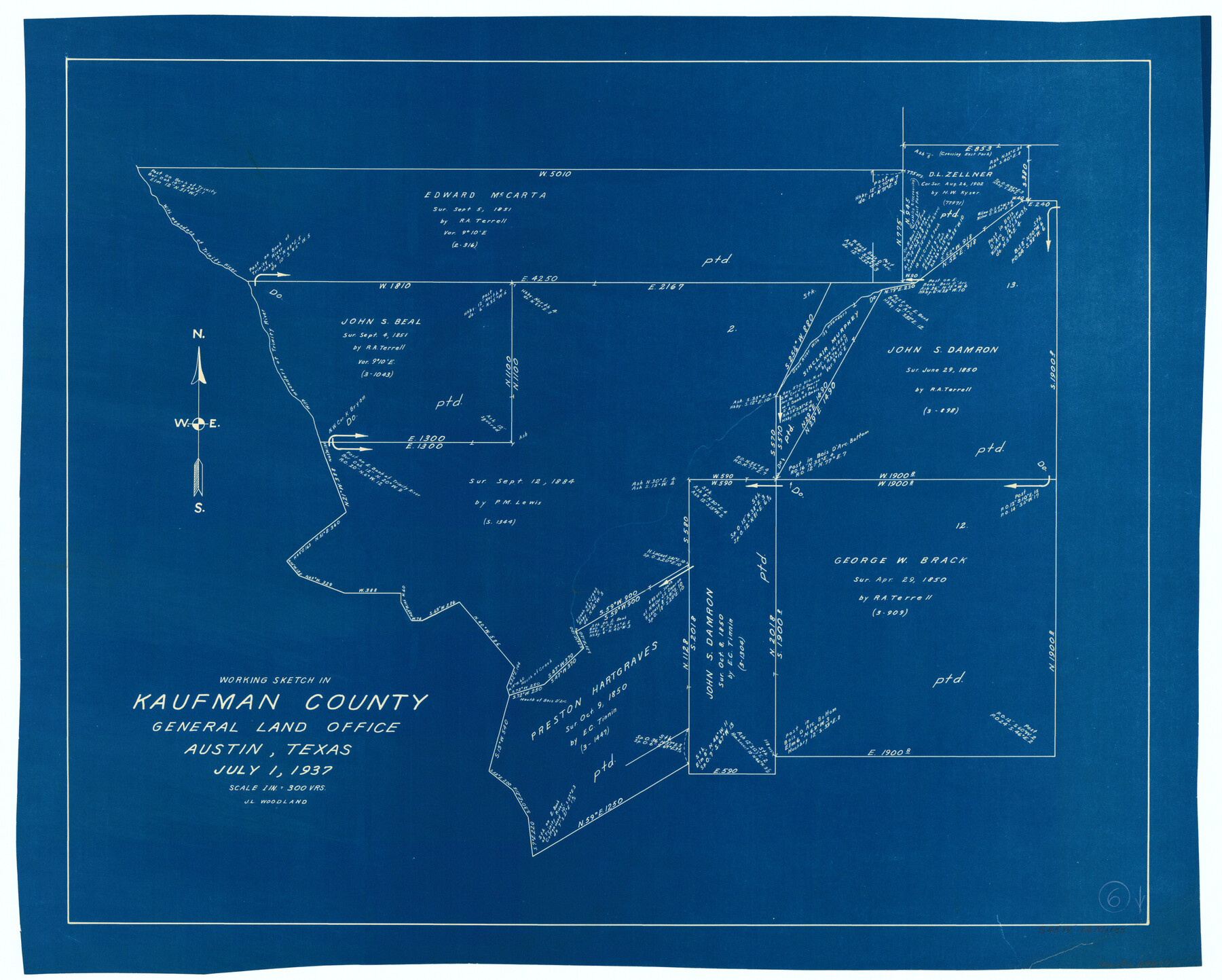 66669, Kaufman County Working Sketch 6, General Map Collection