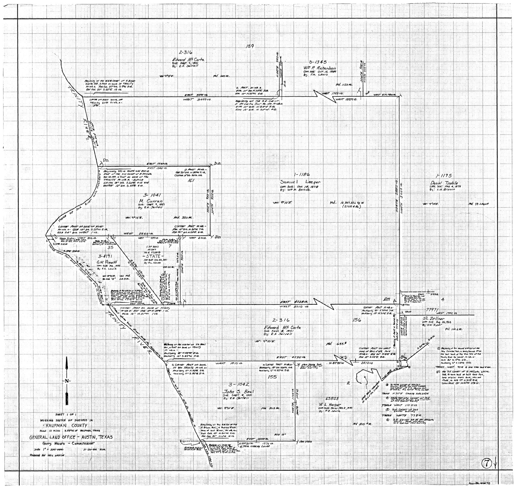 66670, Kaufman County Working Sketch 7, General Map Collection