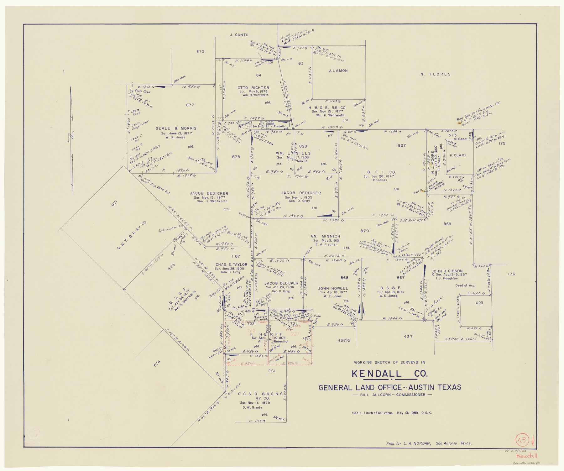 66685, Kendall County Working Sketch 13, General Map Collection