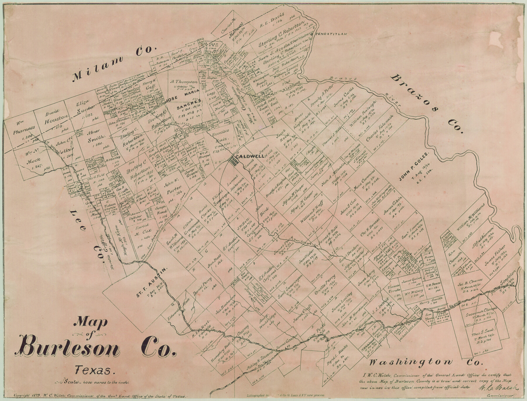 667, Map of Burleson County, Texas, Maddox Collection
