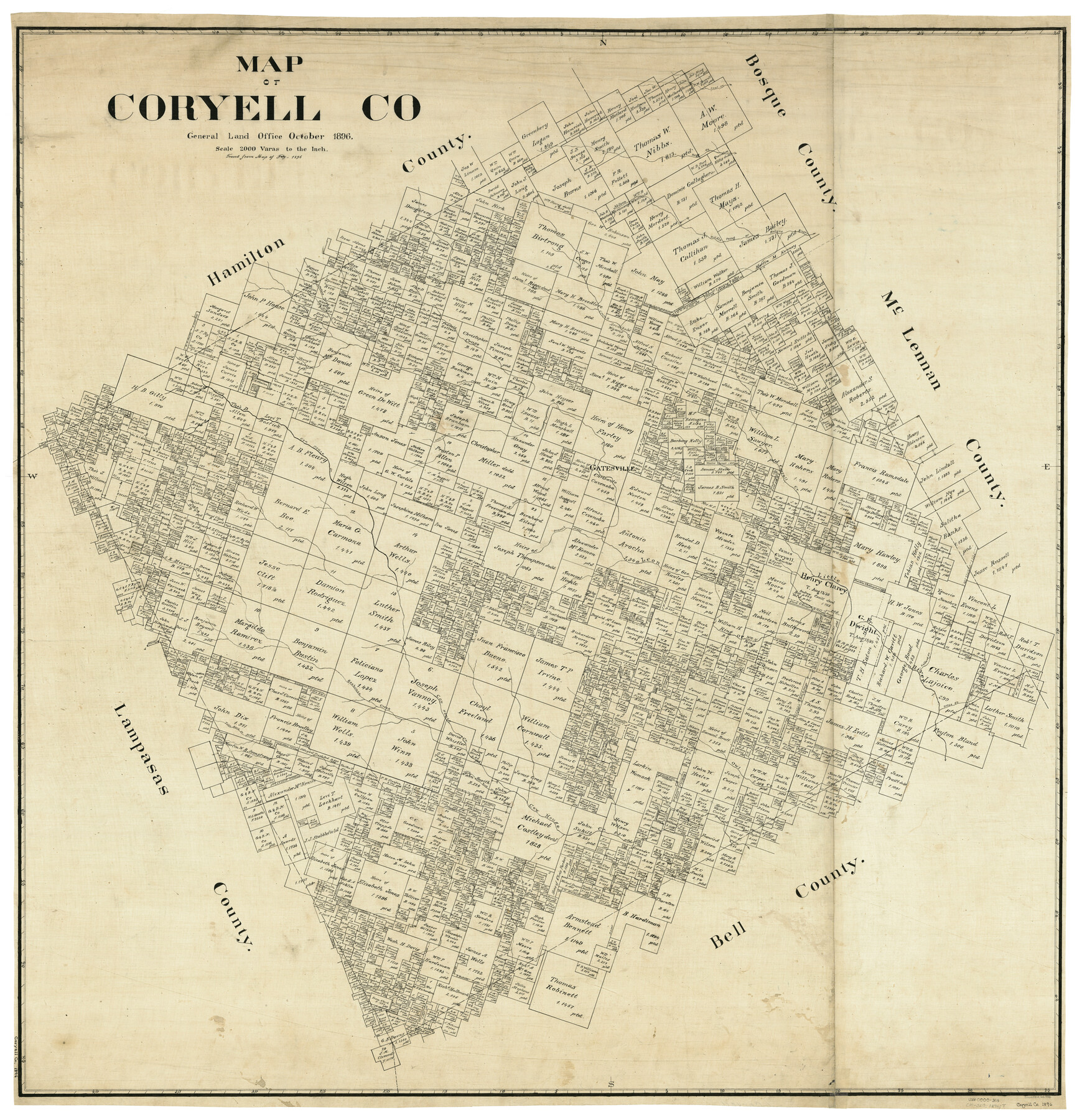 66786, Map of Coryell Co., General Map Collection
