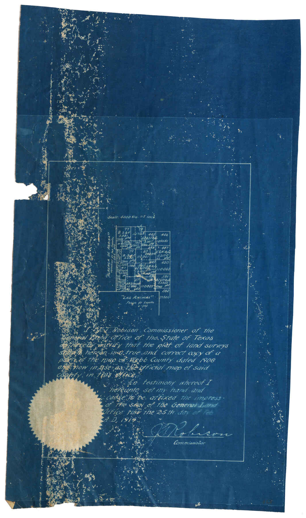 668, [Sketch of surveys north of "Las Animas" grant, Webb County], Maddox Collection
