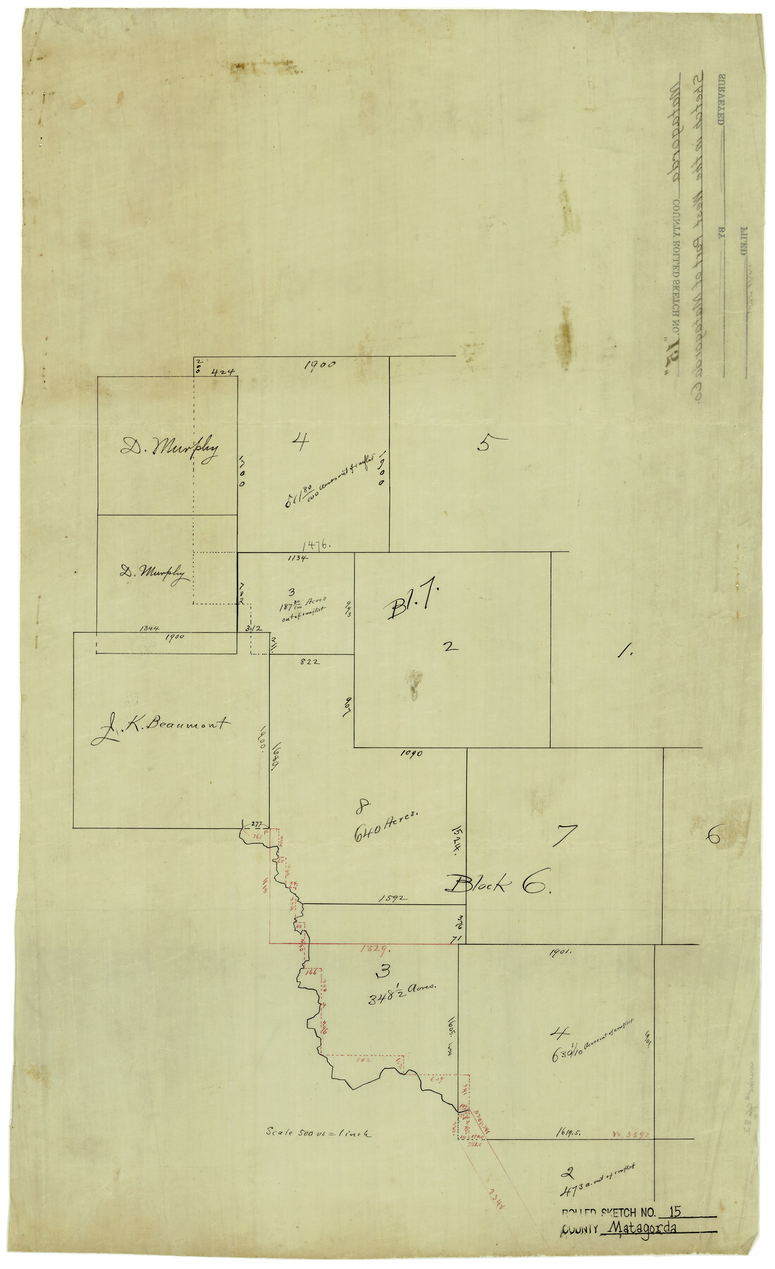 6682, Matagorda County Rolled Sketch 15, General Map Collection
