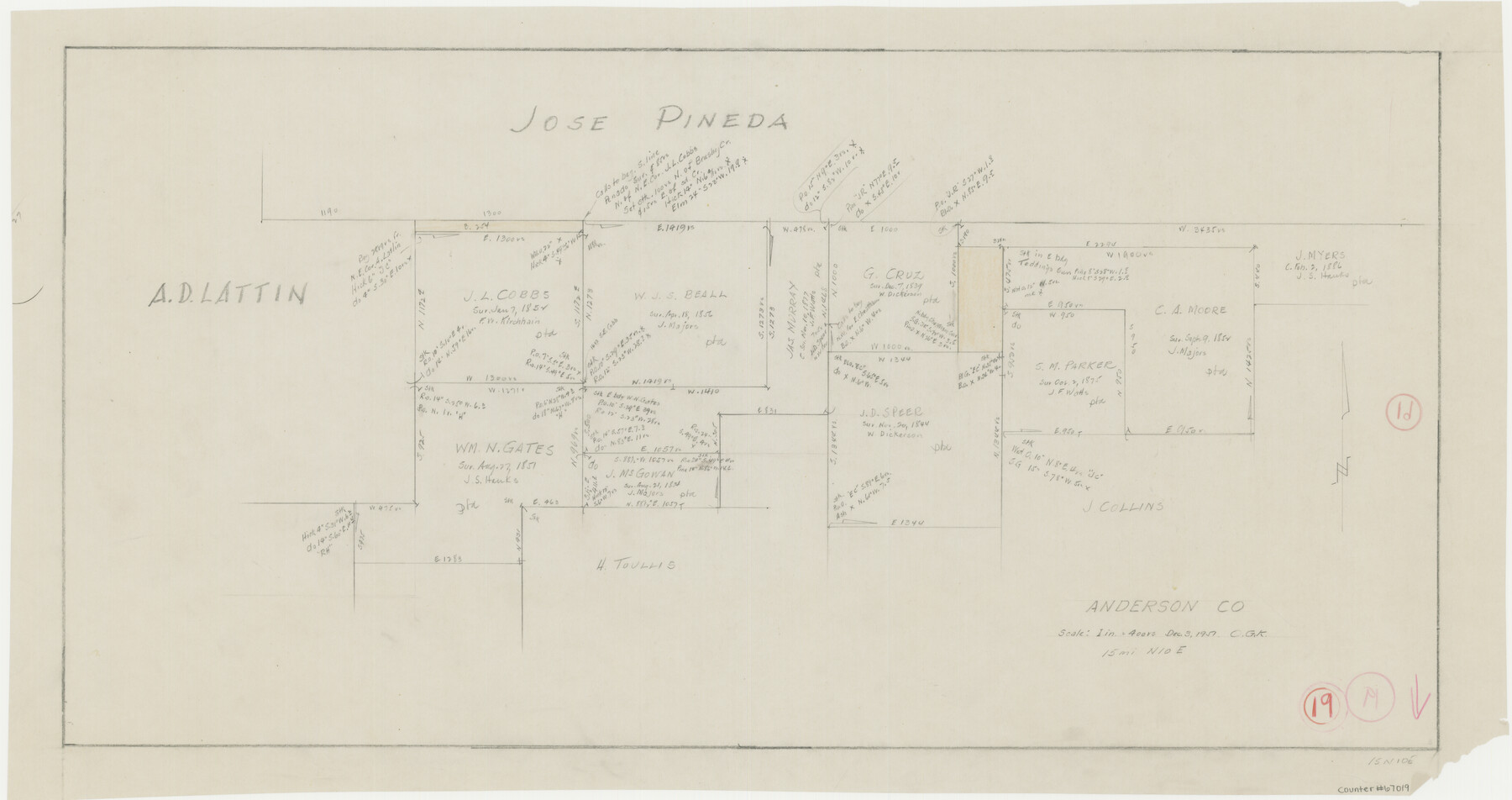 67019, Anderson County Working Sketch 19, General Map Collection