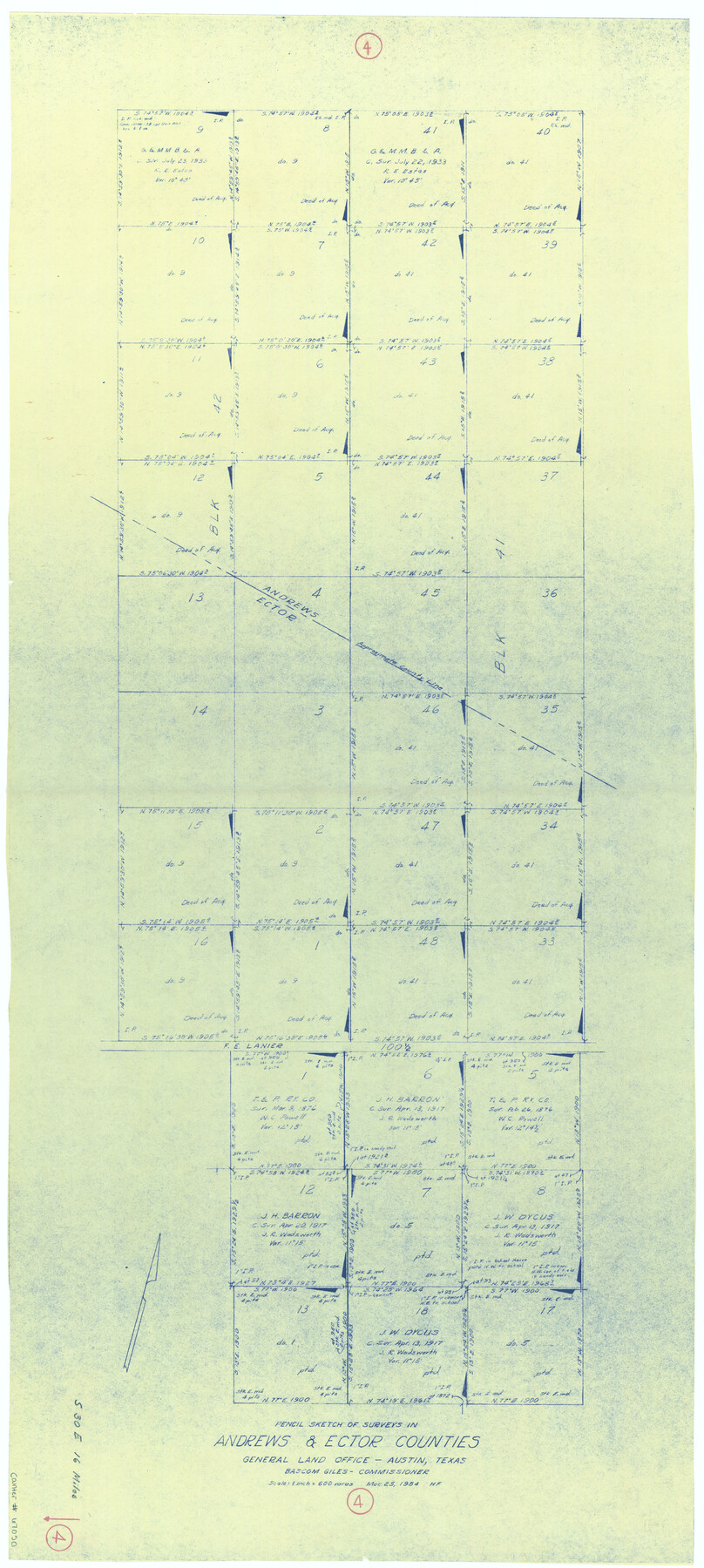 67050, Andrews County Working Sketch 4, General Map Collection