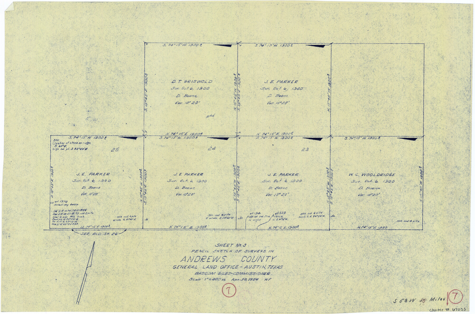 67053, Andrews County Working Sketch 7, General Map Collection