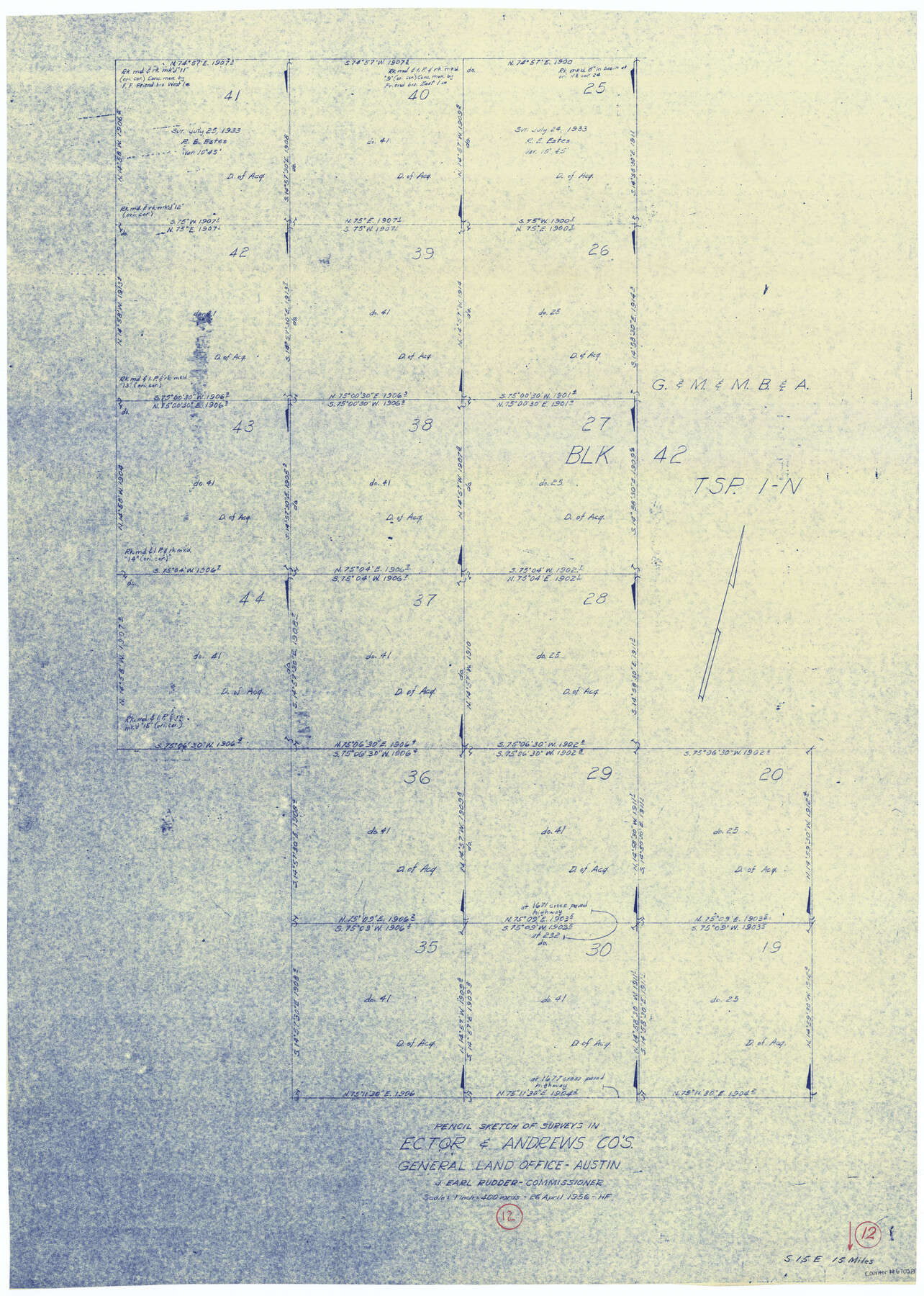 67058, Andrews County Working Sketch 12, General Map Collection