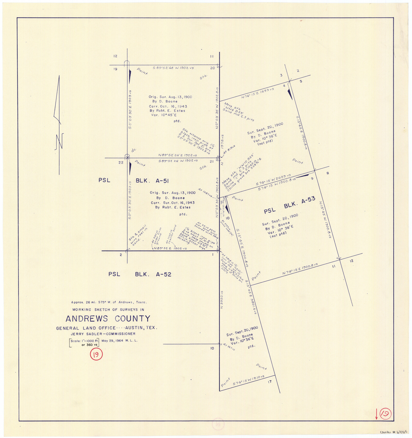 67065, Andrews County Working Sketch 19, General Map Collection