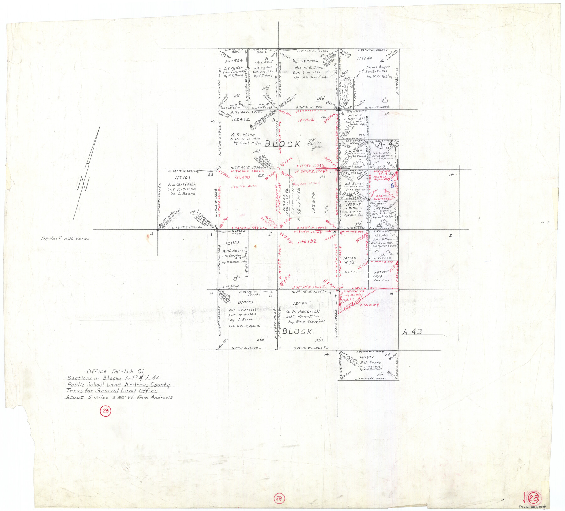 67074, Andrews County Working Sketch 28, General Map Collection