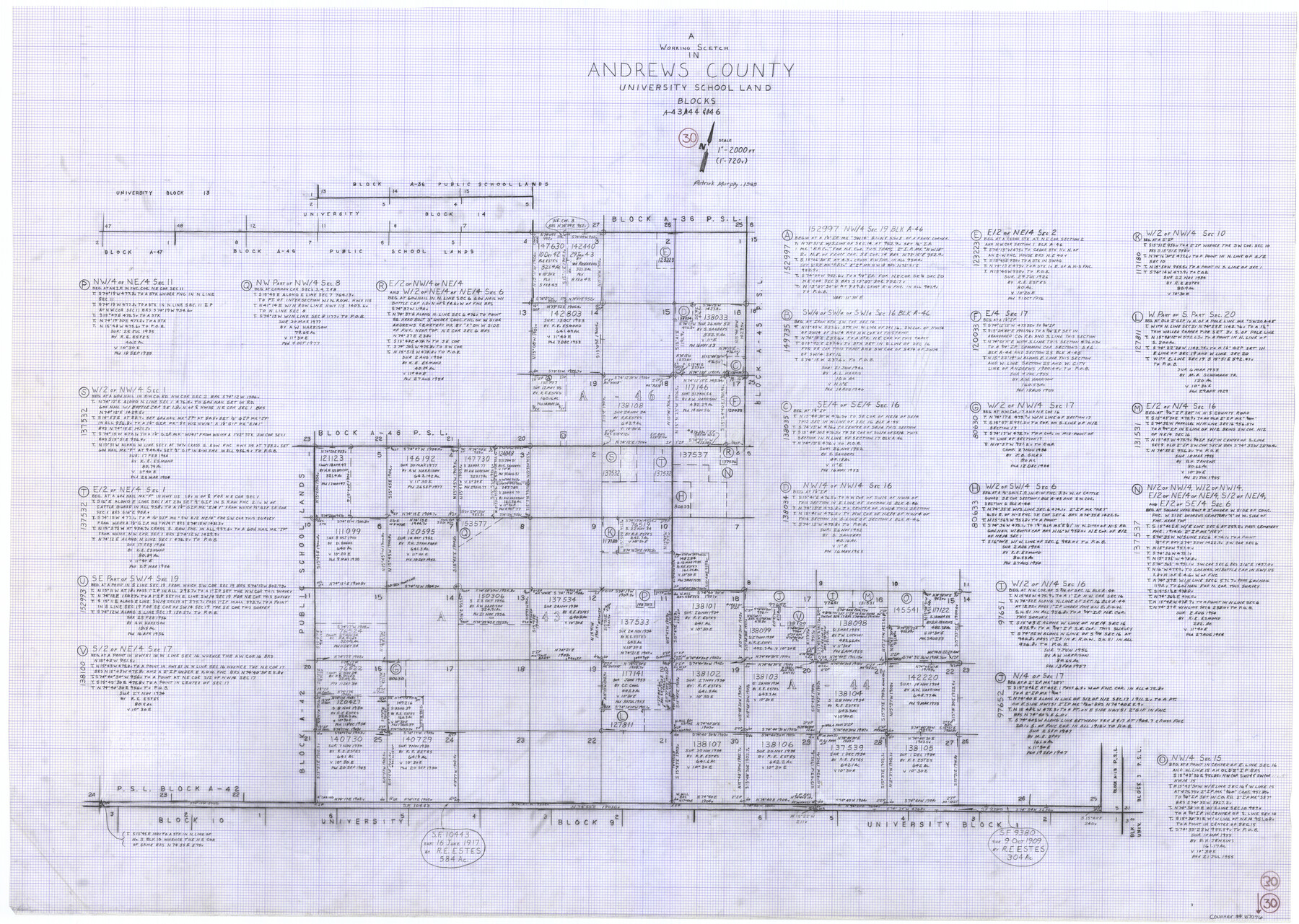 67076, Andrews County Working Sketch 30, General Map Collection