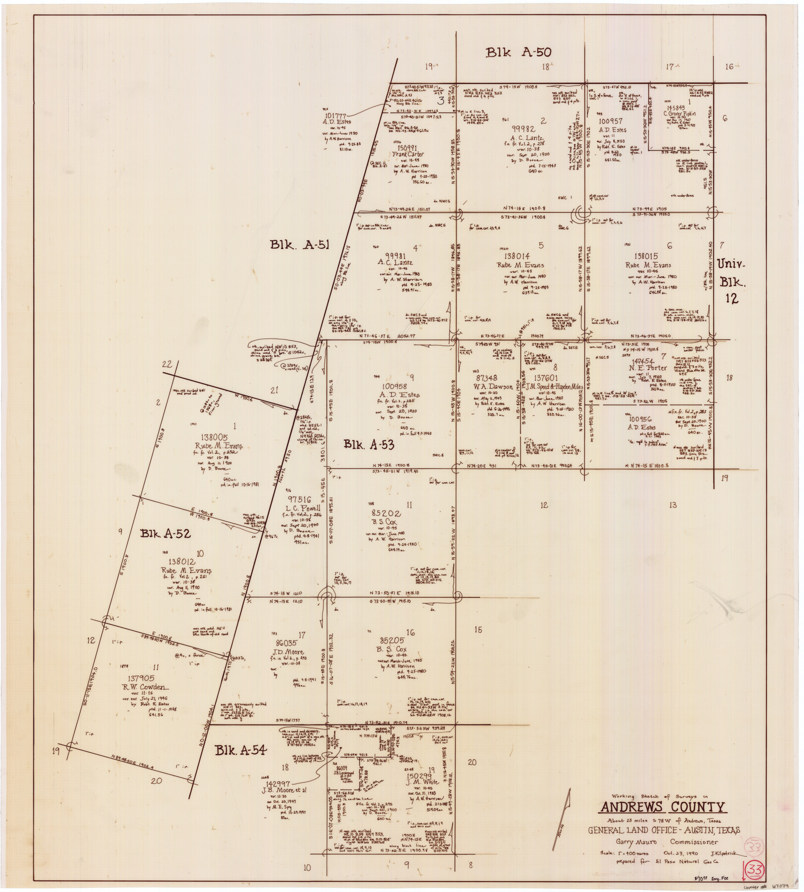67079, Andrews County Working Sketch 33, General Map Collection