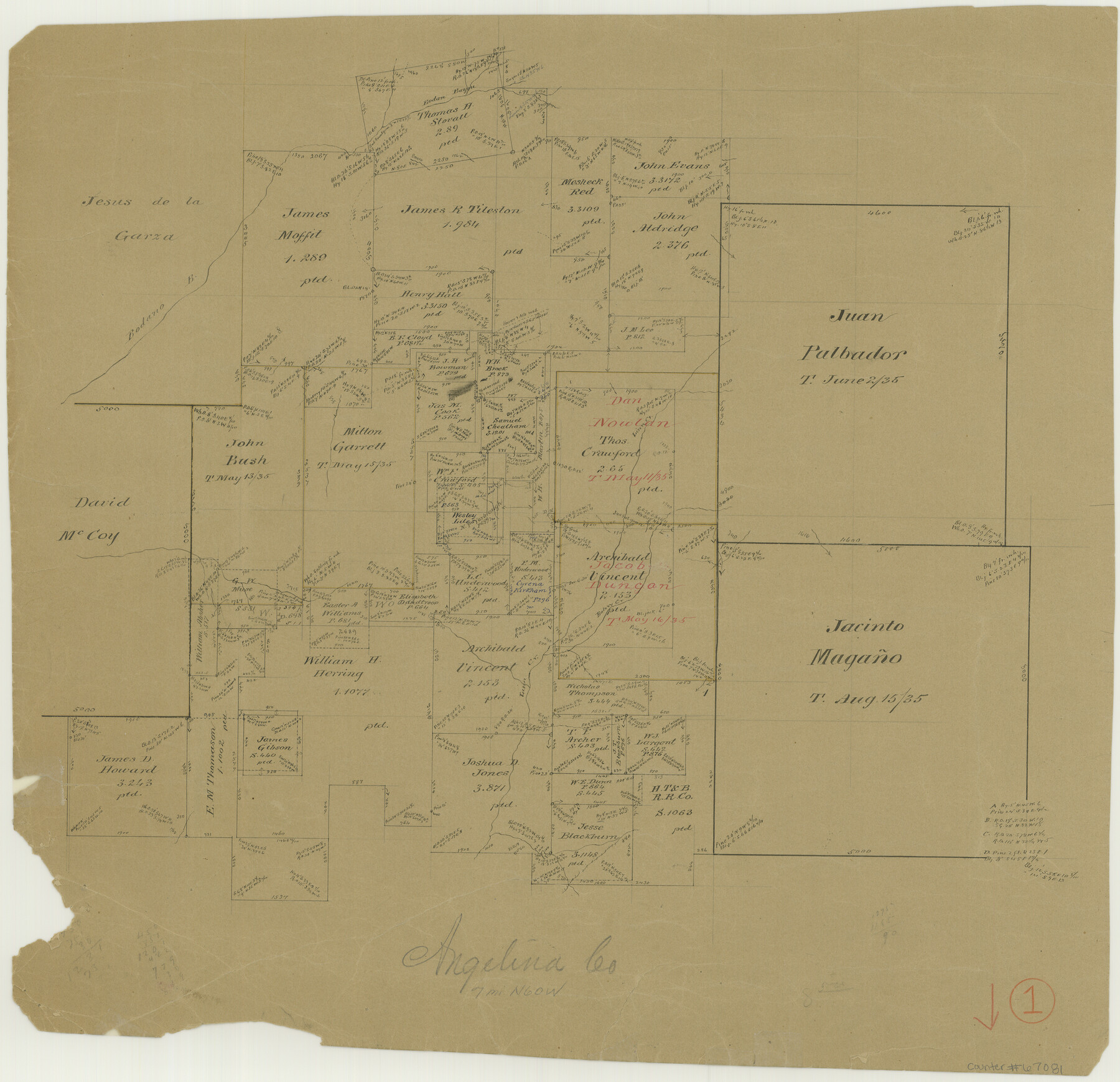 67081, Angelina County Working Sketch 1, General Map Collection