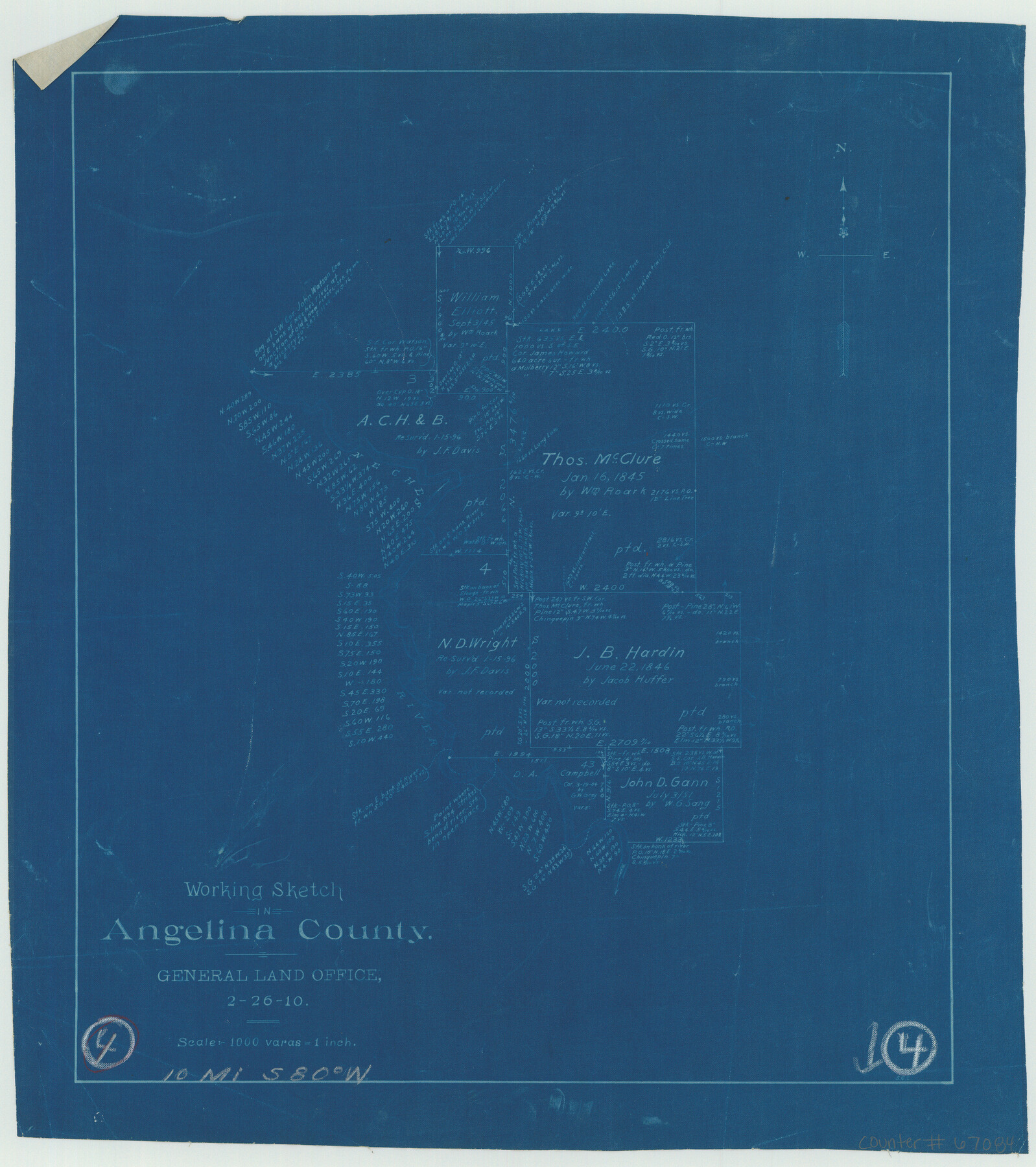 67084, Angelina County Working Sketch 4, General Map Collection