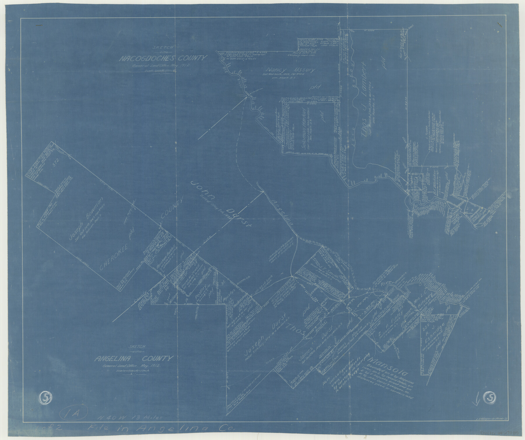 67085, Angelina County Working Sketch 5, General Map Collection
