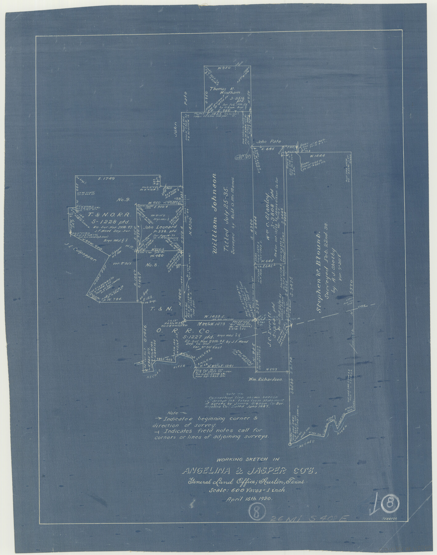 67089, Angelina County Working Sketch 8, General Map Collection