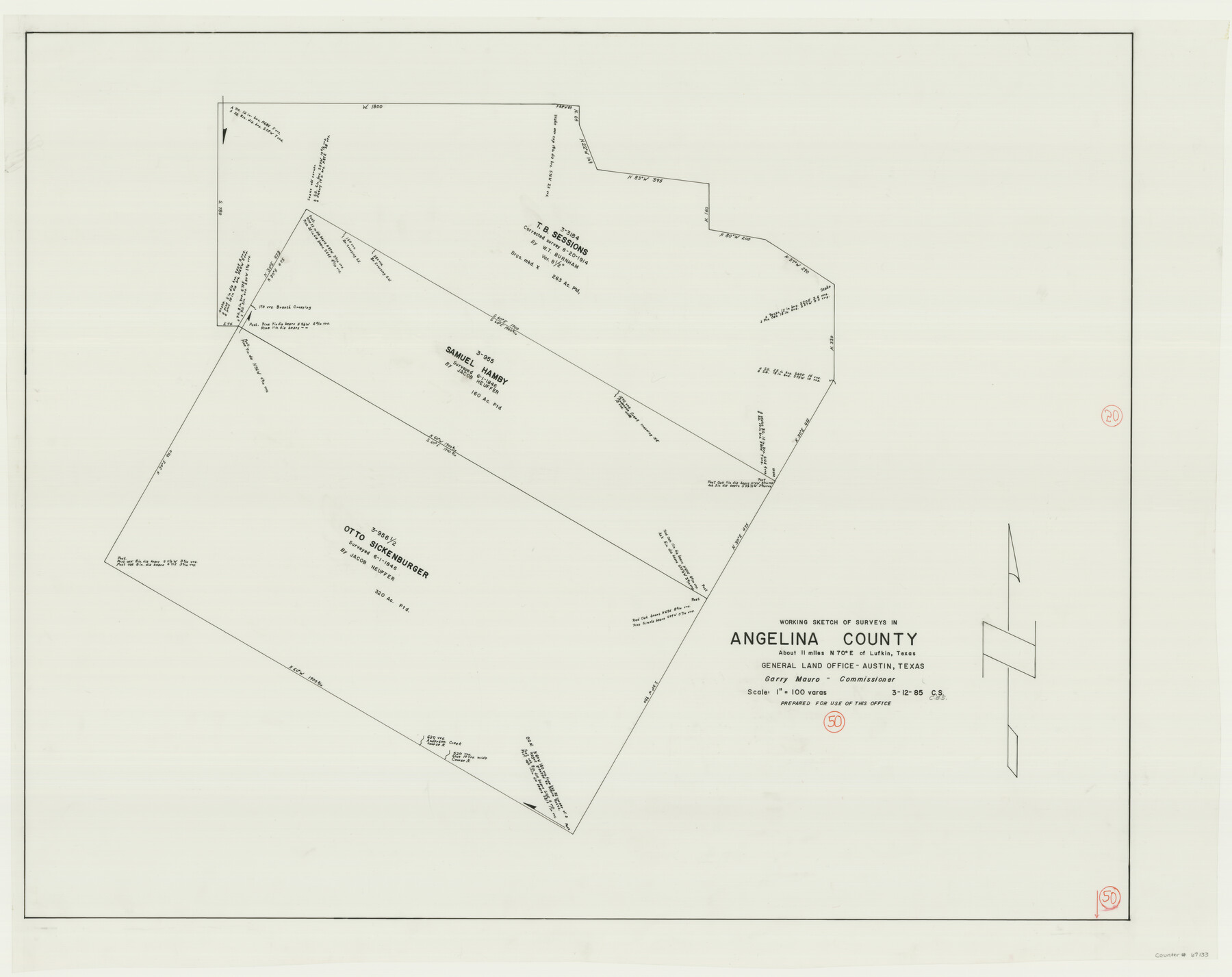 67133, Angelina County Working Sketch 50, General Map Collection
