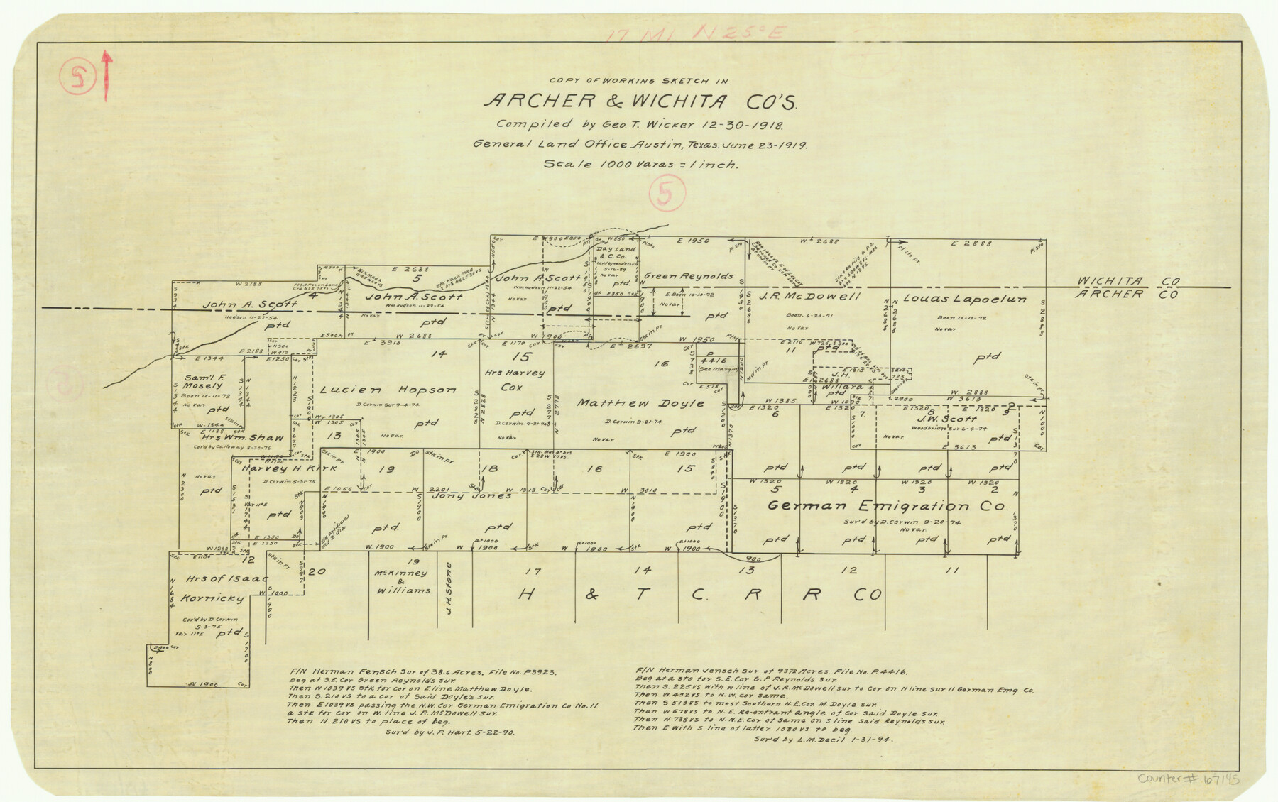67145, Archer County Working Sketch 5, General Map Collection