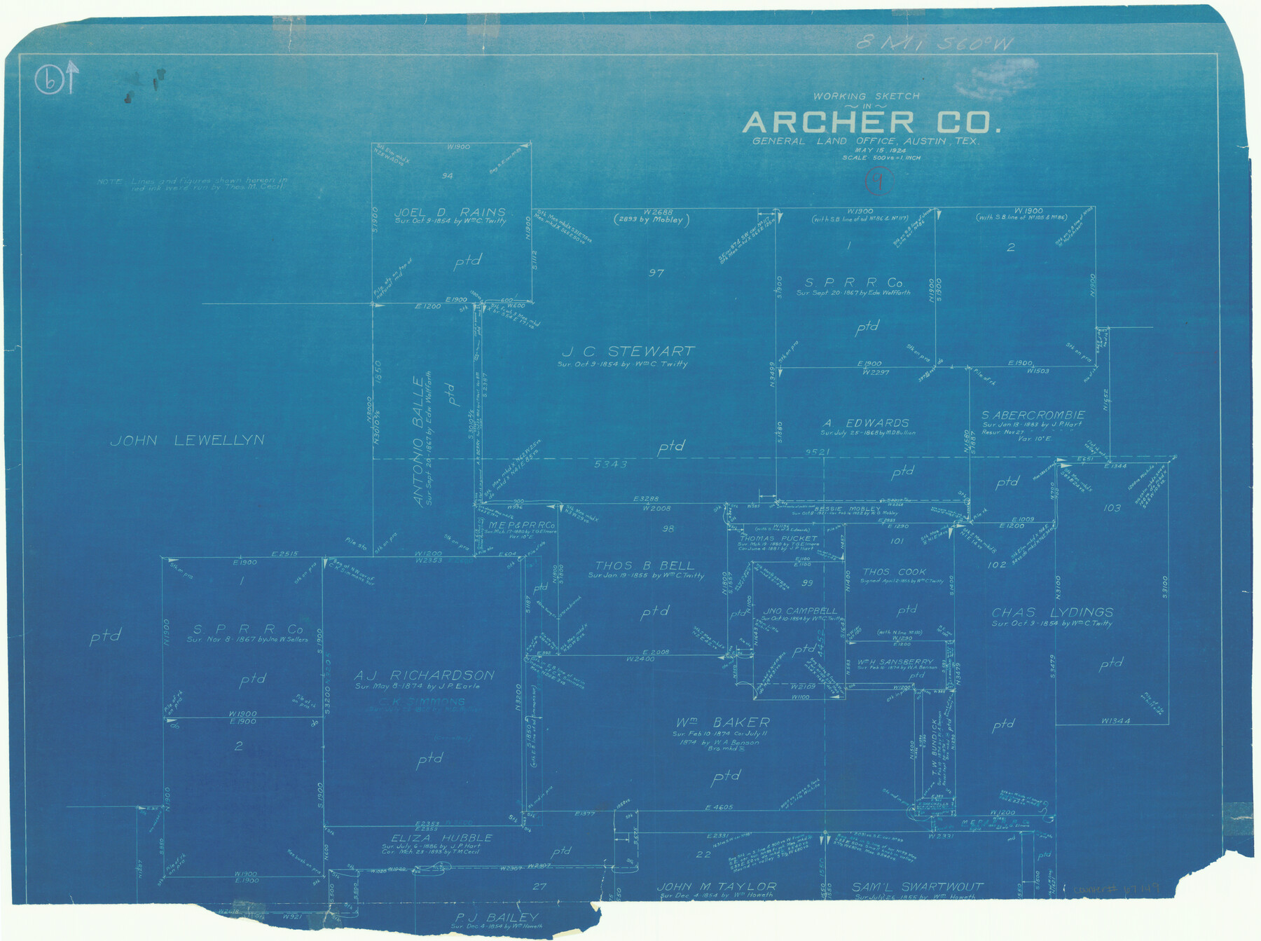 67149, Archer County Working Sketch 9, General Map Collection